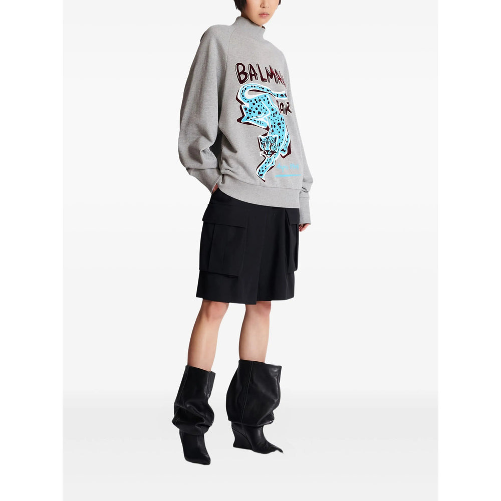 Balmain Grey Tops - Sweatshirts Women - 2