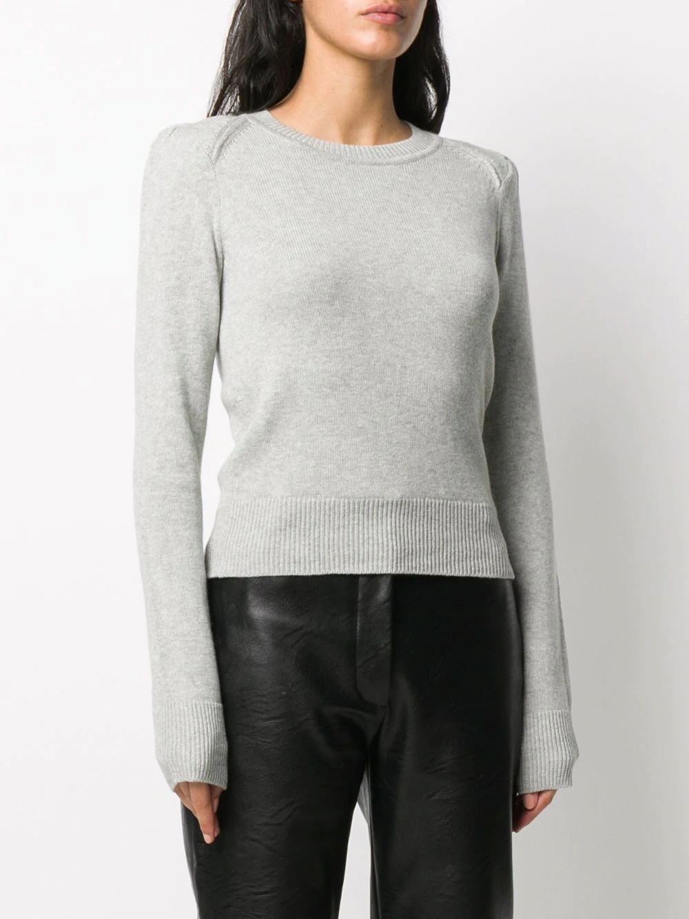 ribbed crew neck jumper - 3