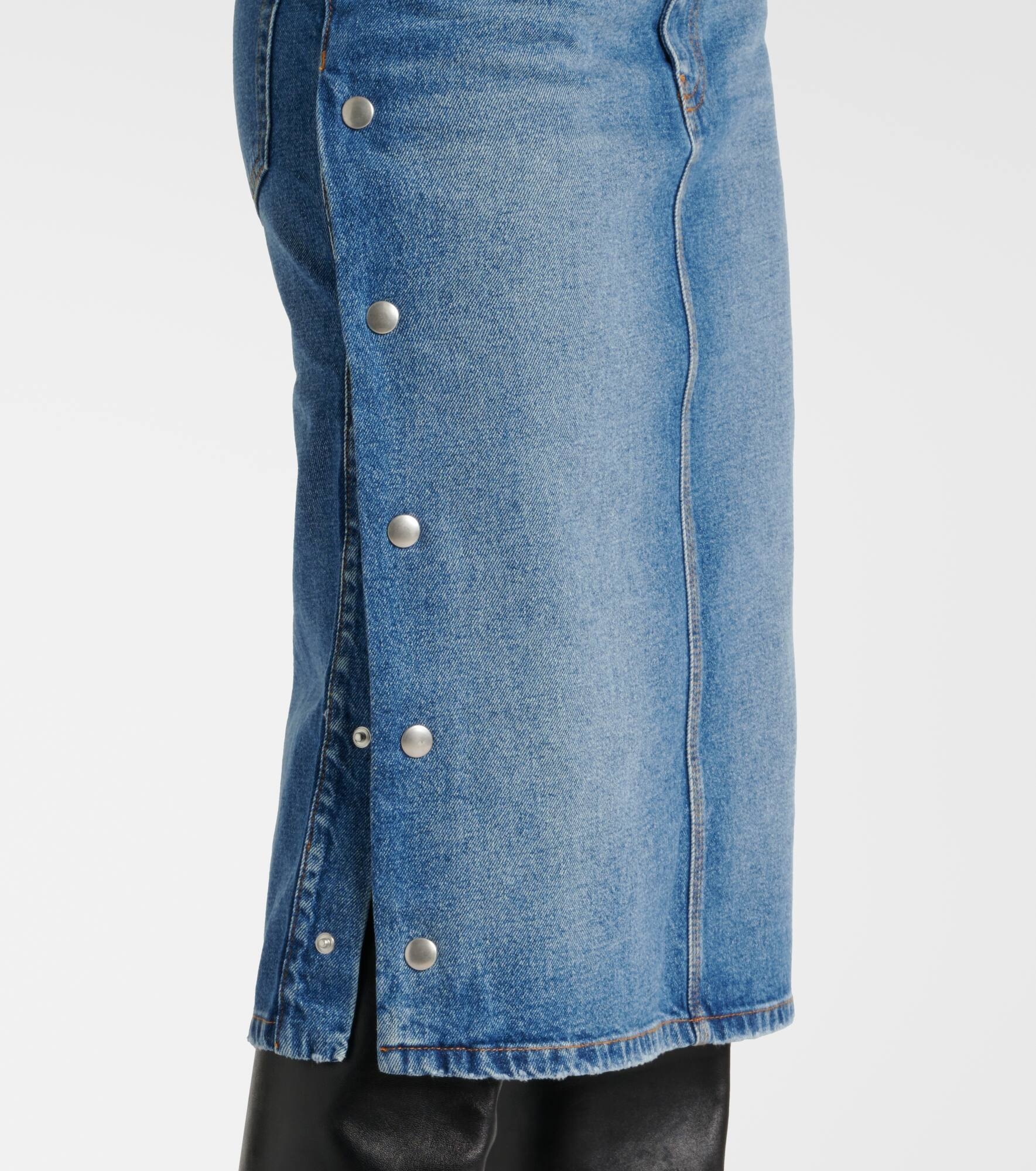 Mid-rise denim pencil skirt - 6