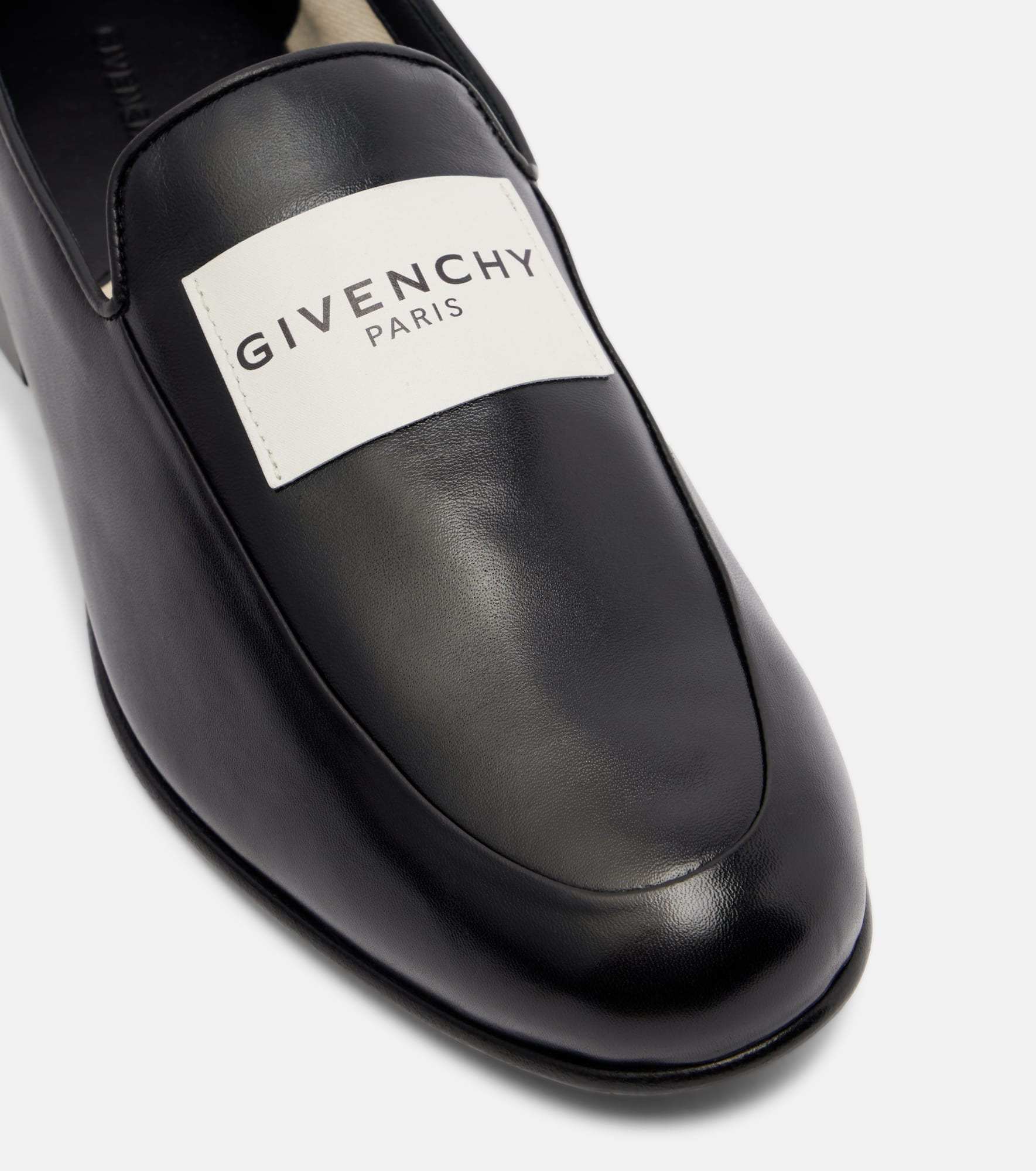 Label leather loafers - 5
