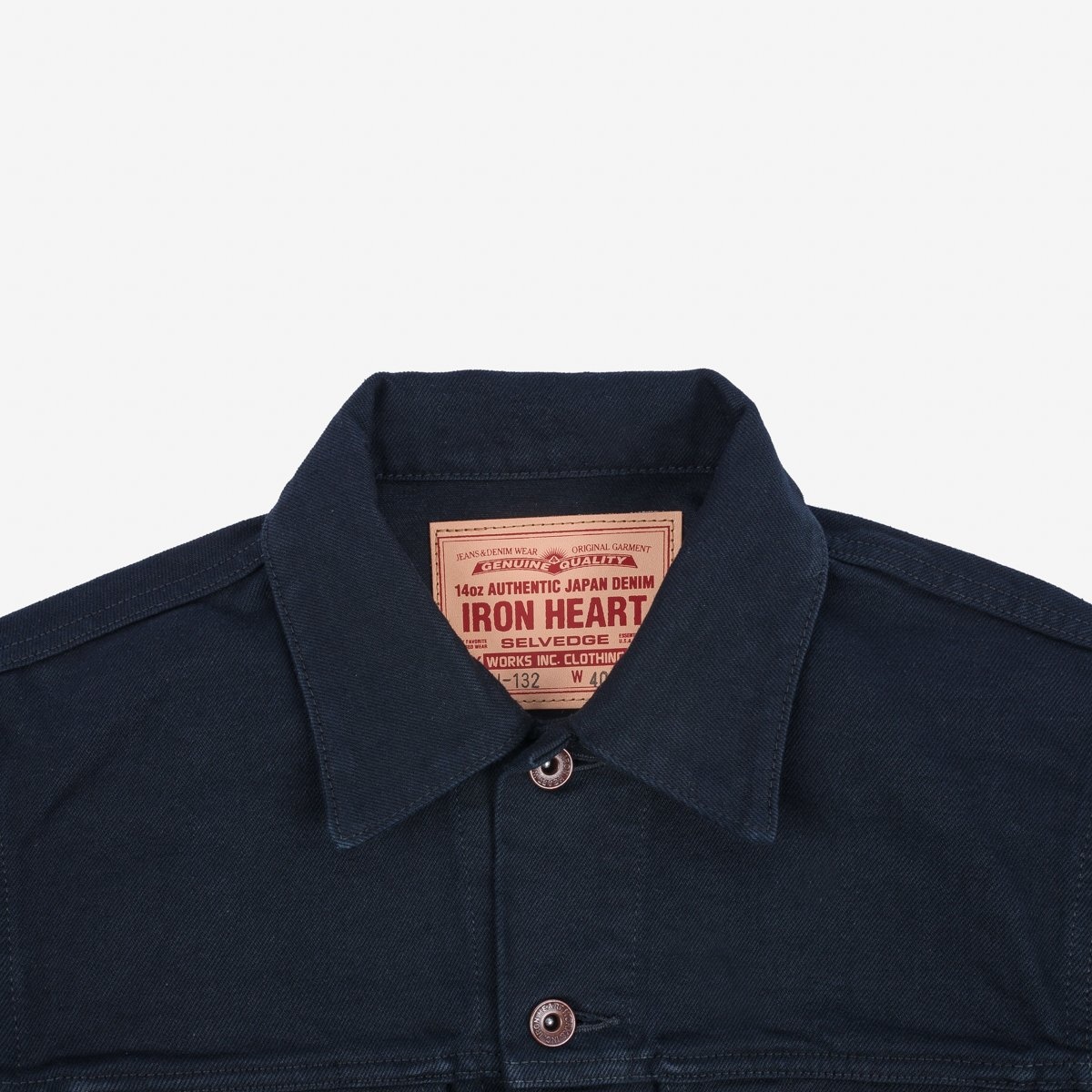 IHJ-132-BLK 14oz Selvedge Modified Type III Jacket - Superblack - 6