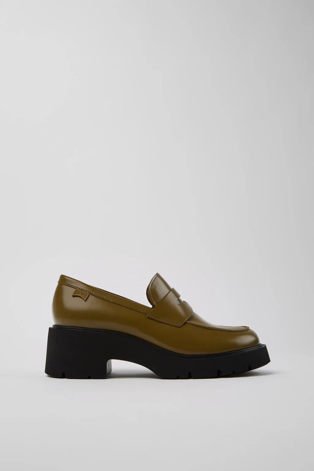 Milah Green Leather Moccasins/Ballerinas for Women. - 1