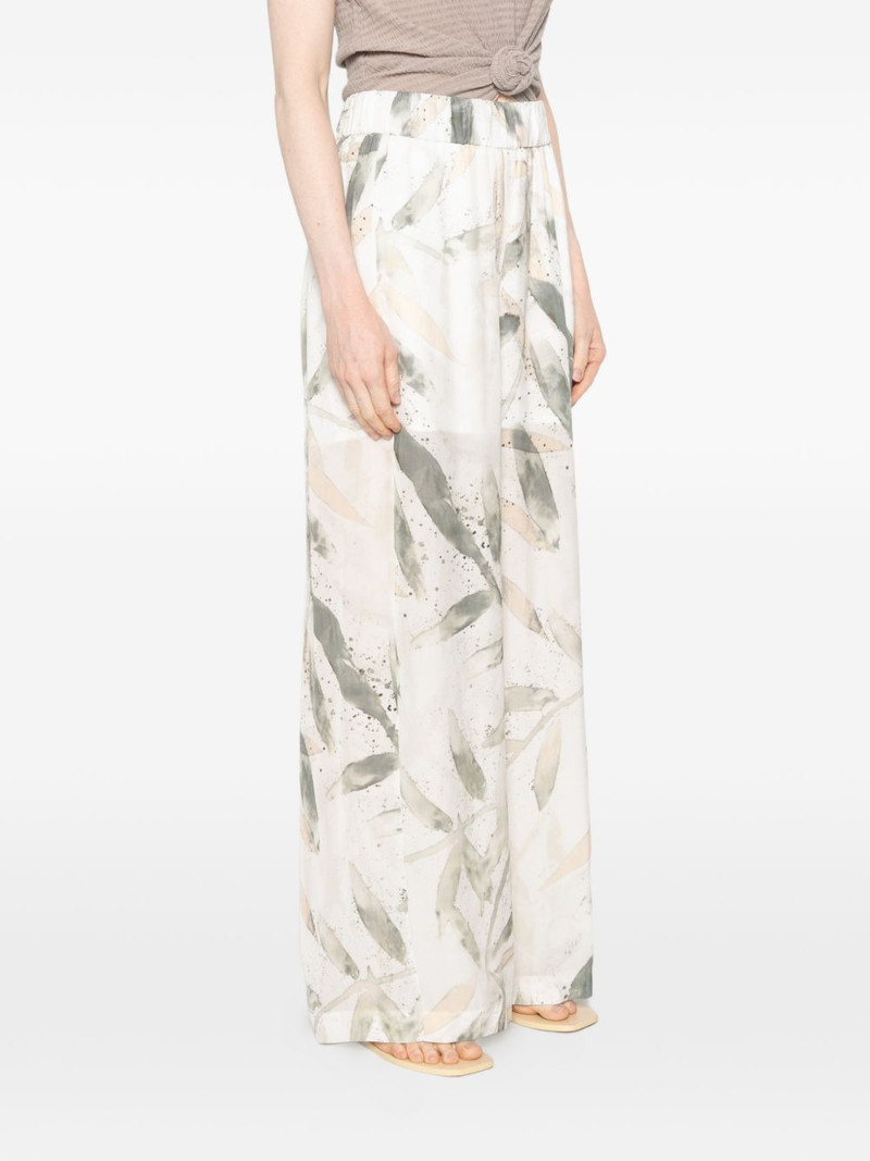 leaf-print elasticated trousers 3