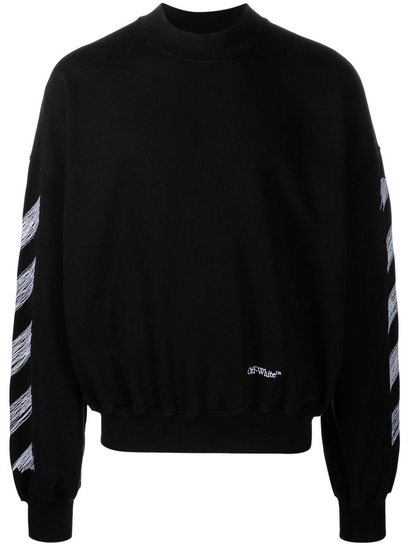 scribble diag print sweatshirt - 1