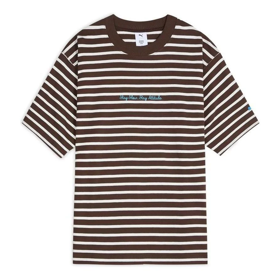 PUMA x Monday Sleeping Club Stripe T-Shirt 'Chocolate' 638991-79 - 1