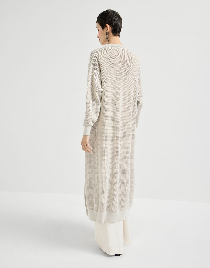 Cotton sparkling net long cardigan 3