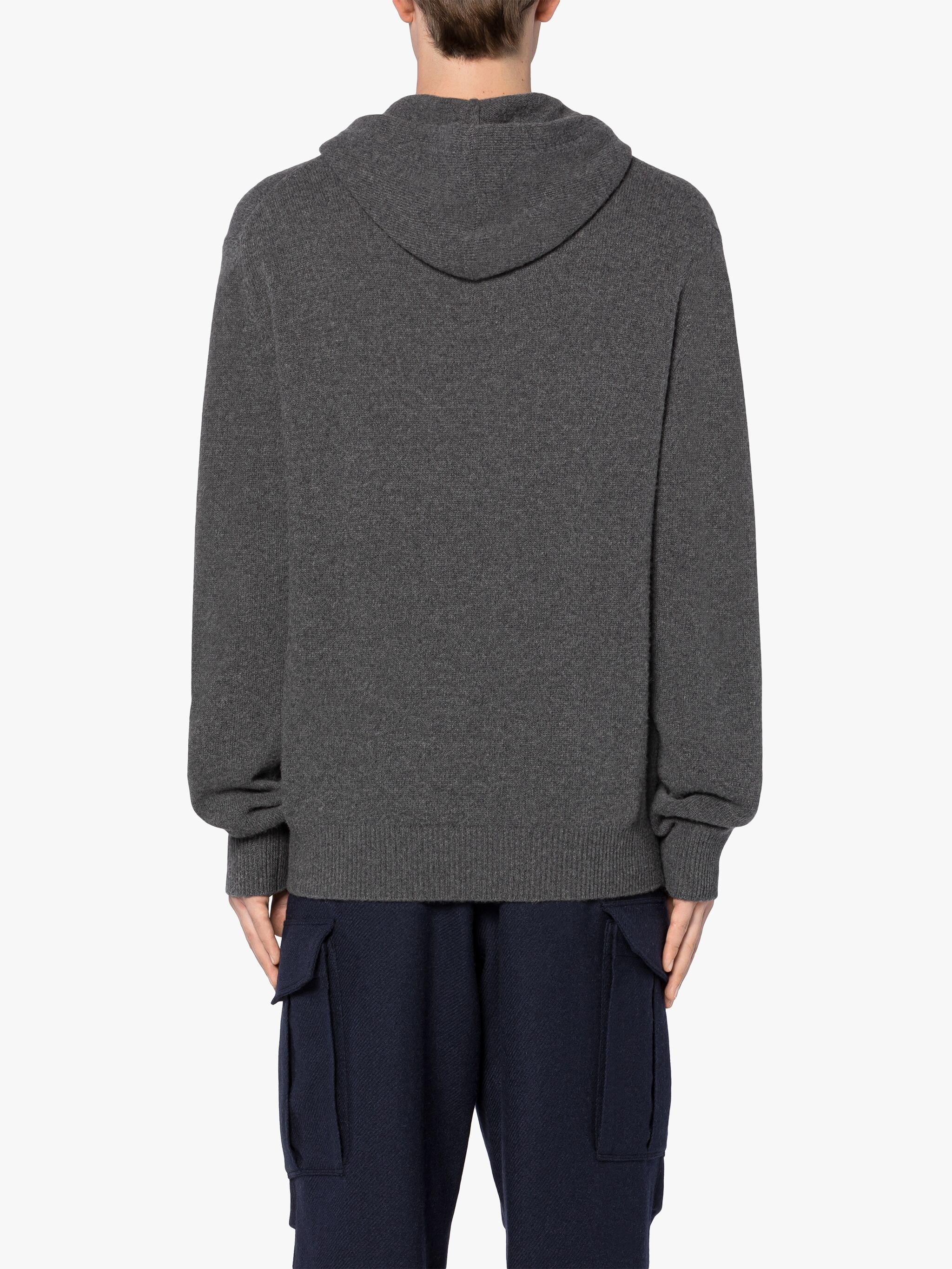 WIVERTON GRAPHITE MERINO WOOL & CASHMERE HOODED SWEATER - 4