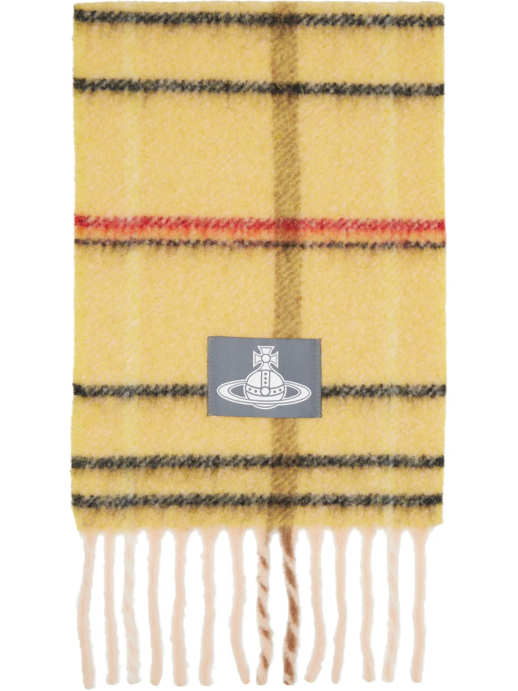 Yellow Check Alpaca Scarf - 1