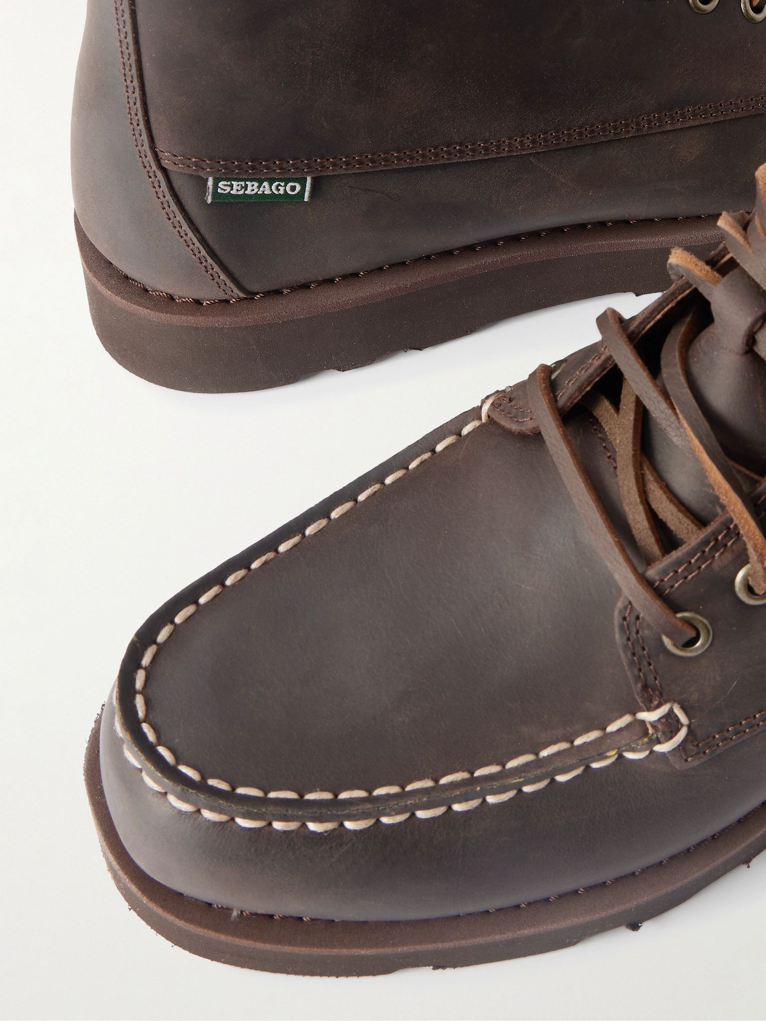 Tala Waxed-Leather Boots Dark brown - 5