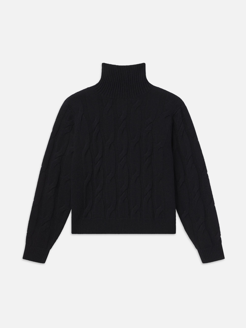 Cable Knit Turtleneck in Black - 4