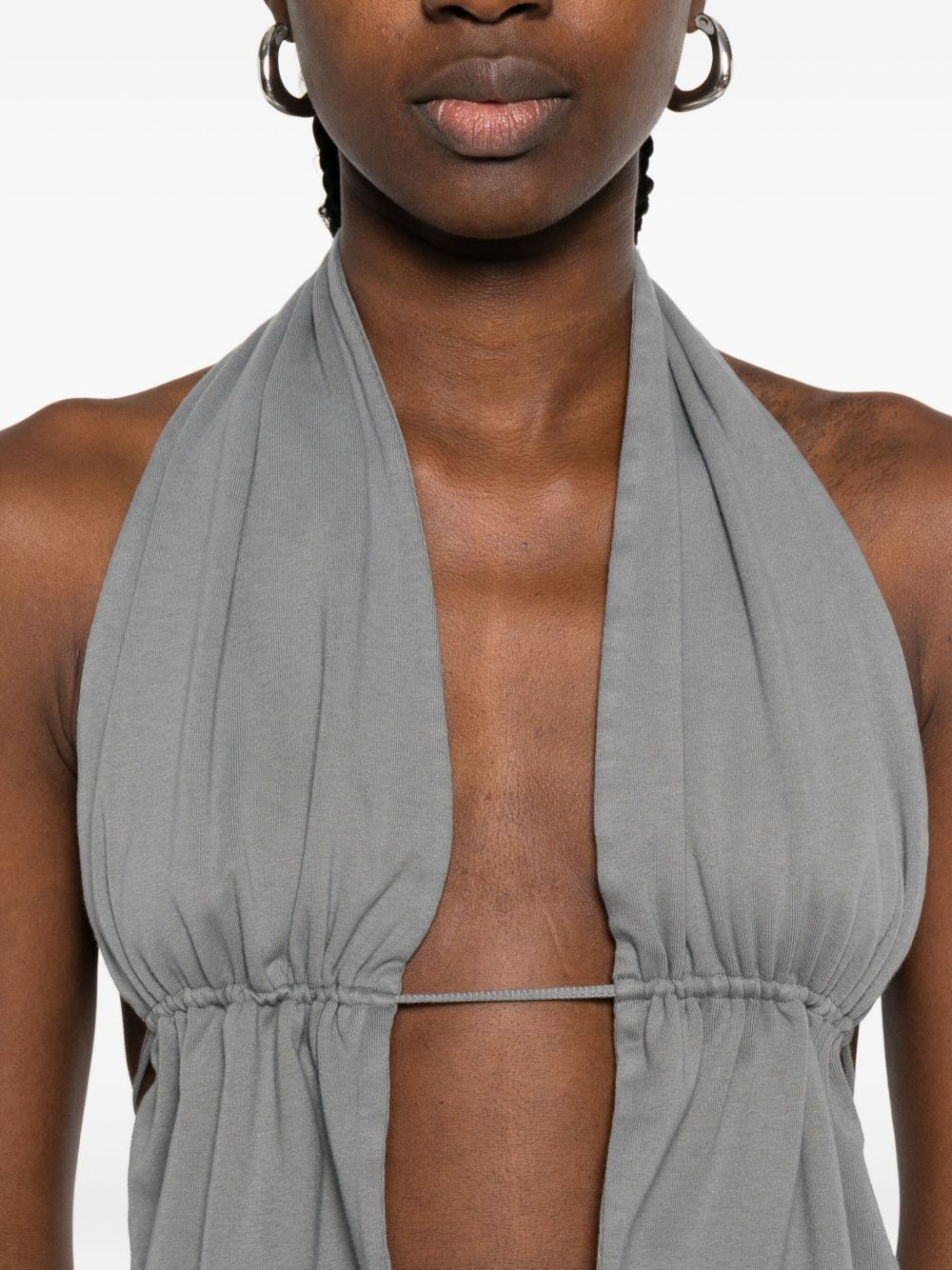 tie-front halter top - 5