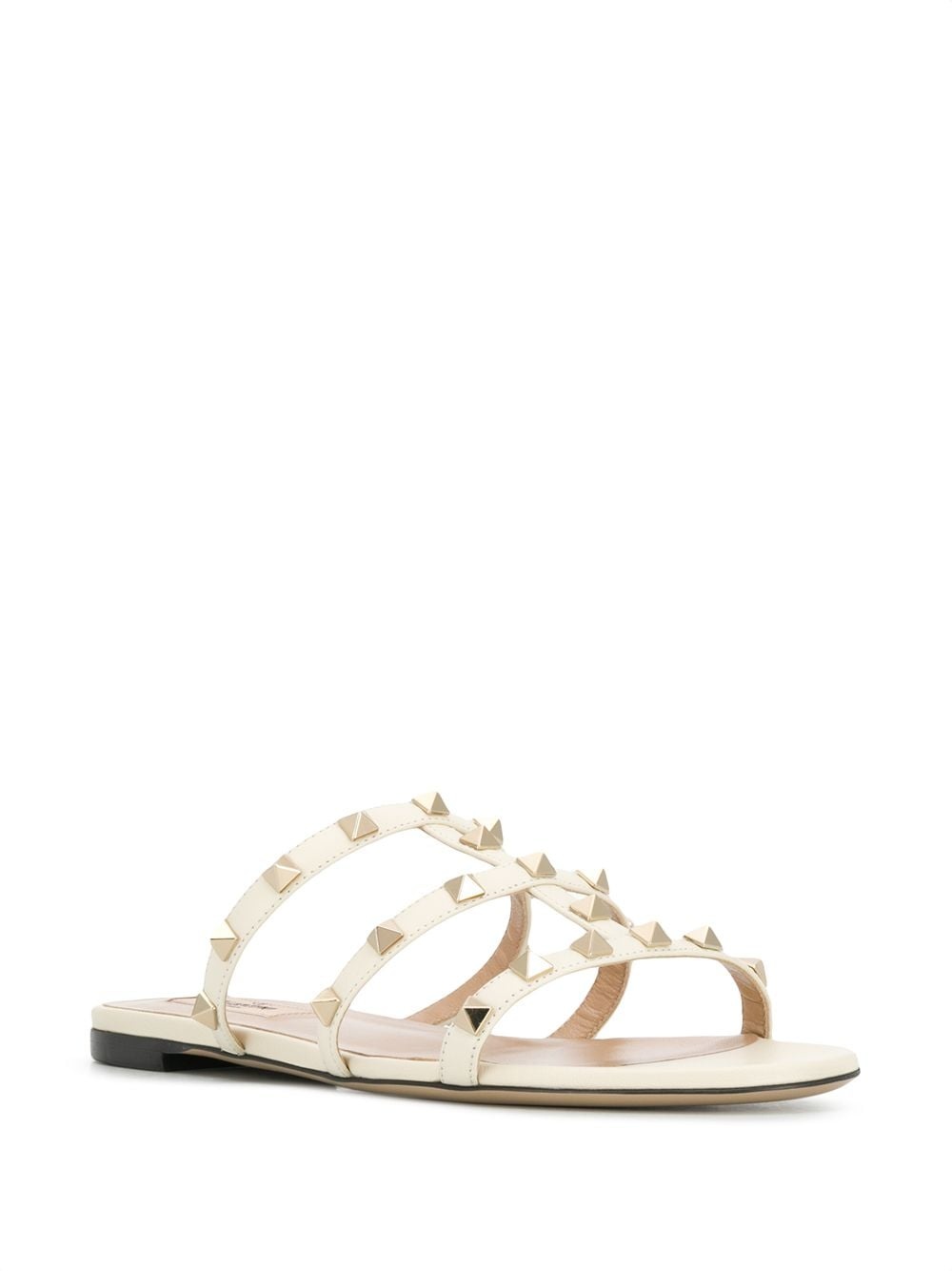 Rockstud leather flat sandals - 2