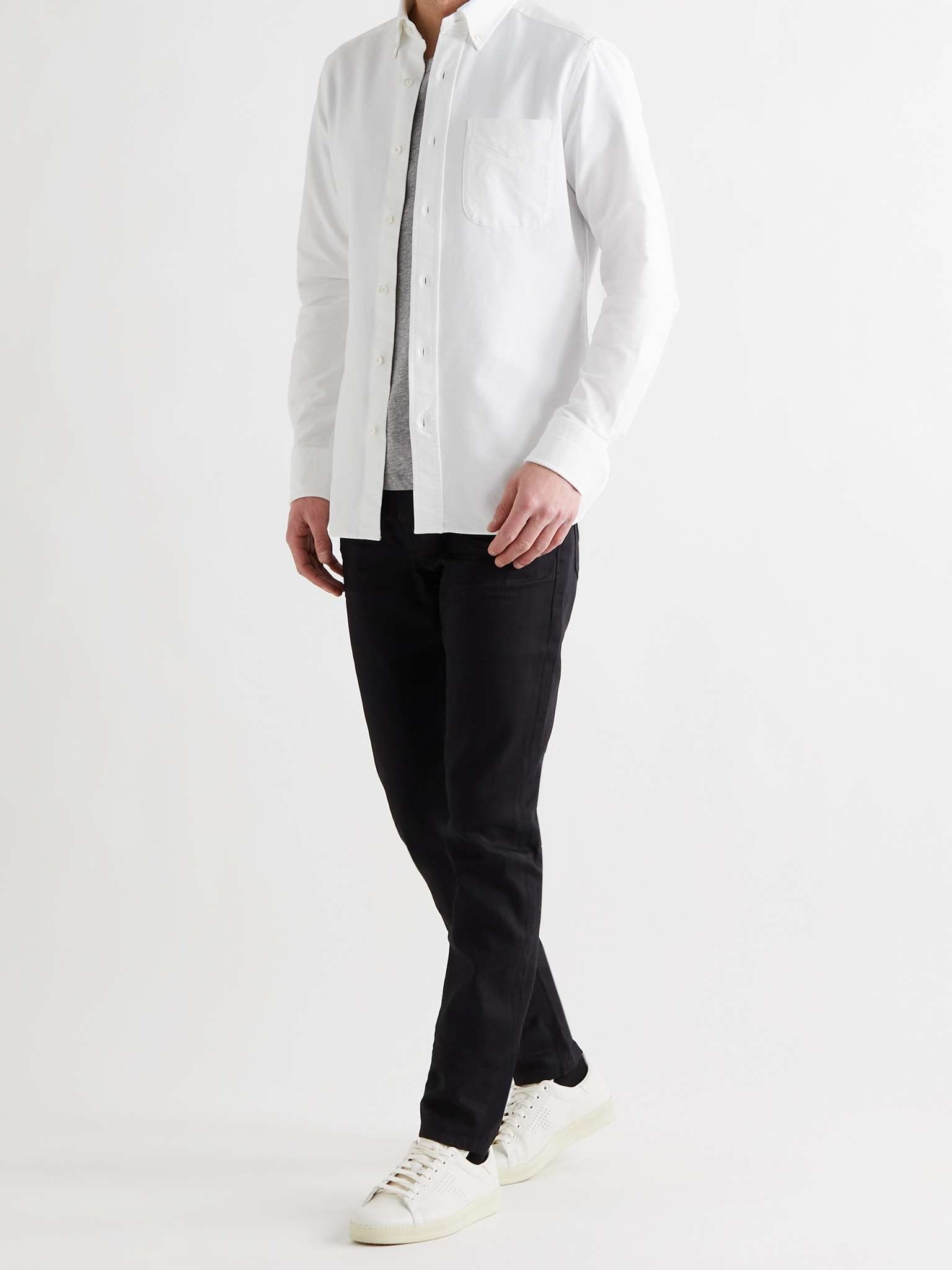 Slim-Fit Button-Down Collar Cotton-Poplin Shirt - 4