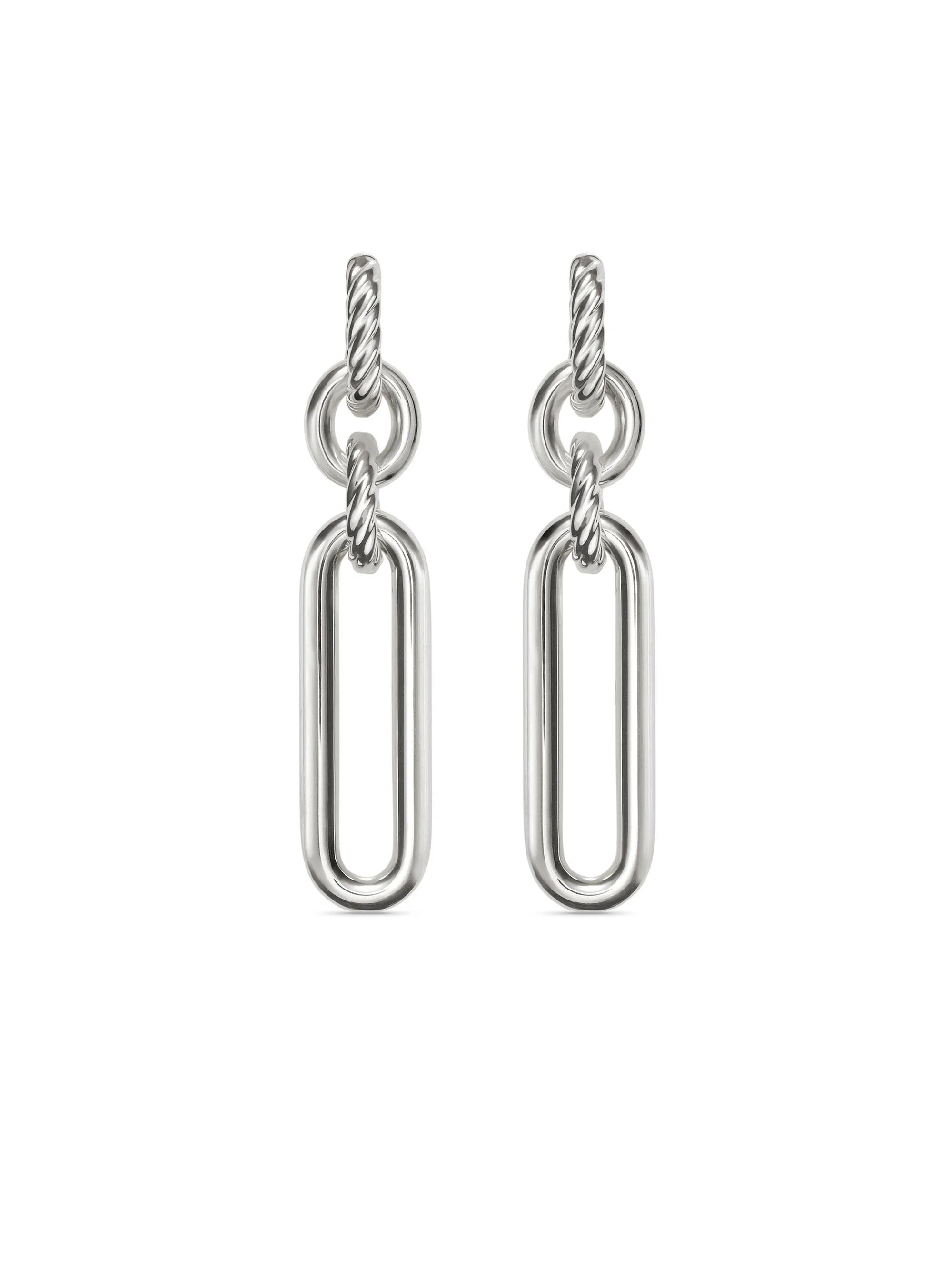 Women's Lexington Double Link Drop Earrings In Sterling Silver - Silver - 1