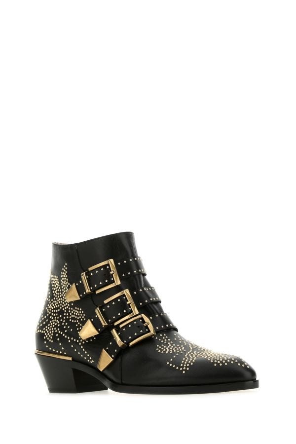 CHLOE Embellished Nappa Leather Susanna Ankle Boots - 2