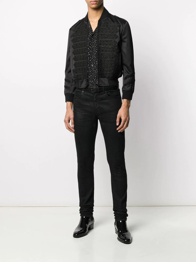 SAINT LAURENT Officer fleur-de-lys bomber jacket outlook