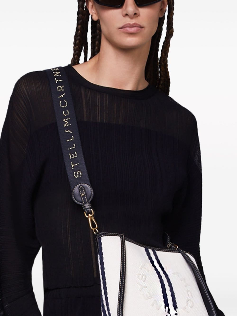 fine-knit plissé-effect top - 4