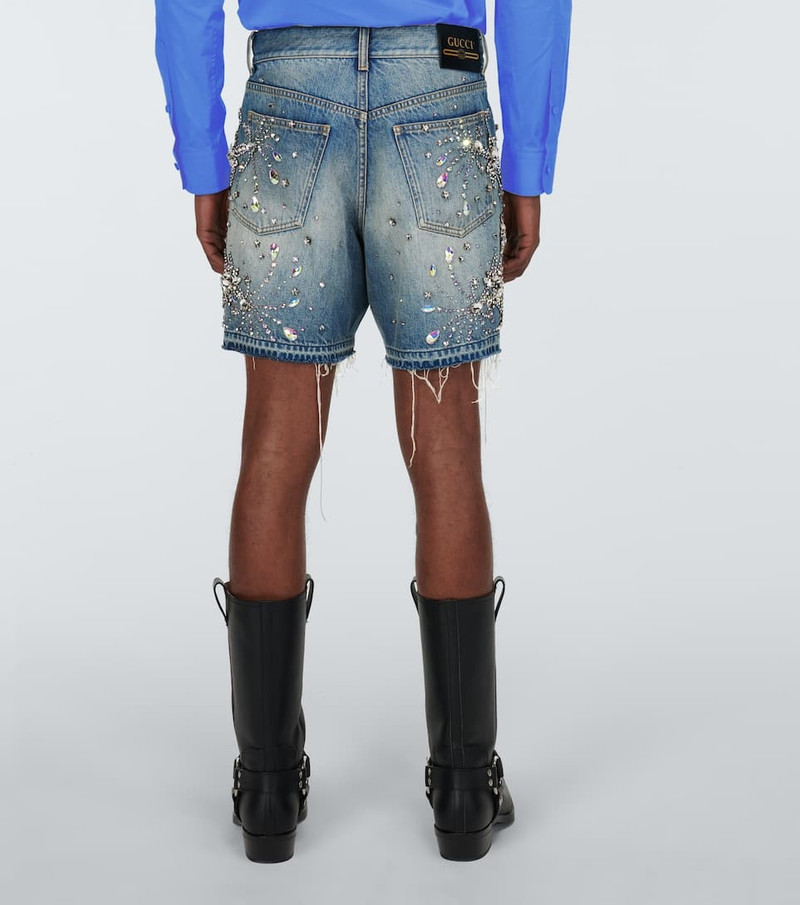 Embellished denim shorts 4