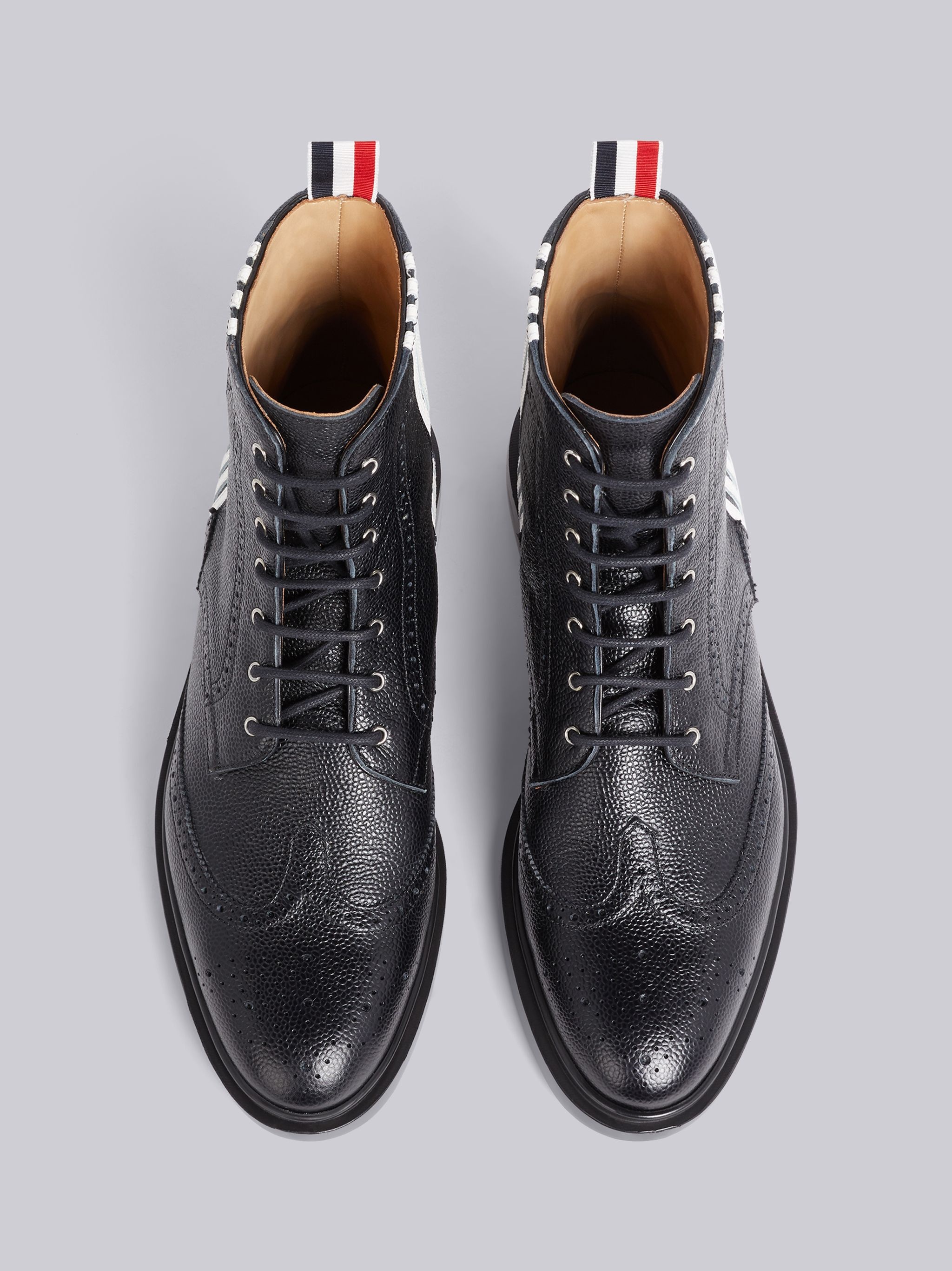 Black Pebbled 4-Bar Applique Boot - 4