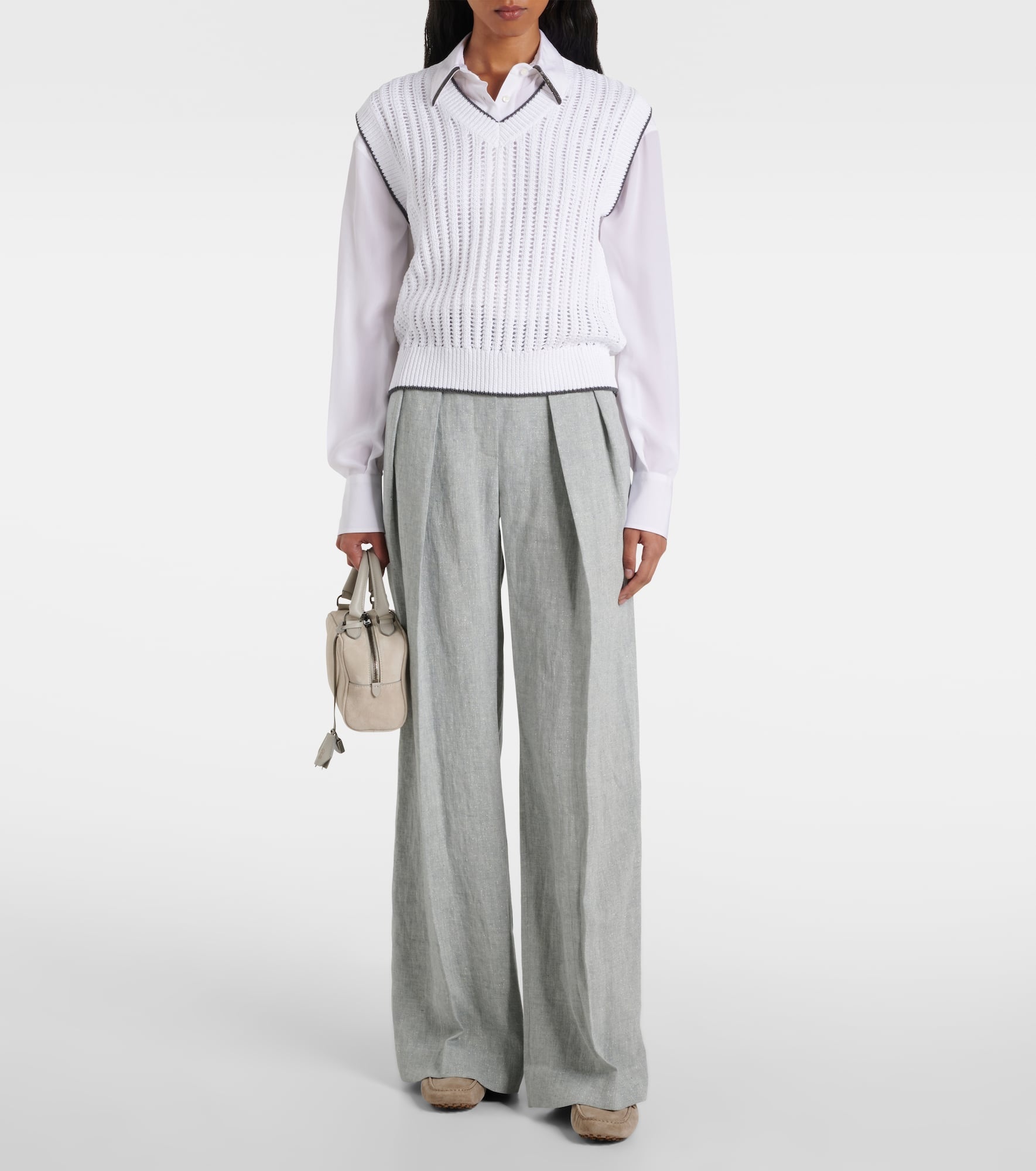 Linen-blend wide-leg pants - 2