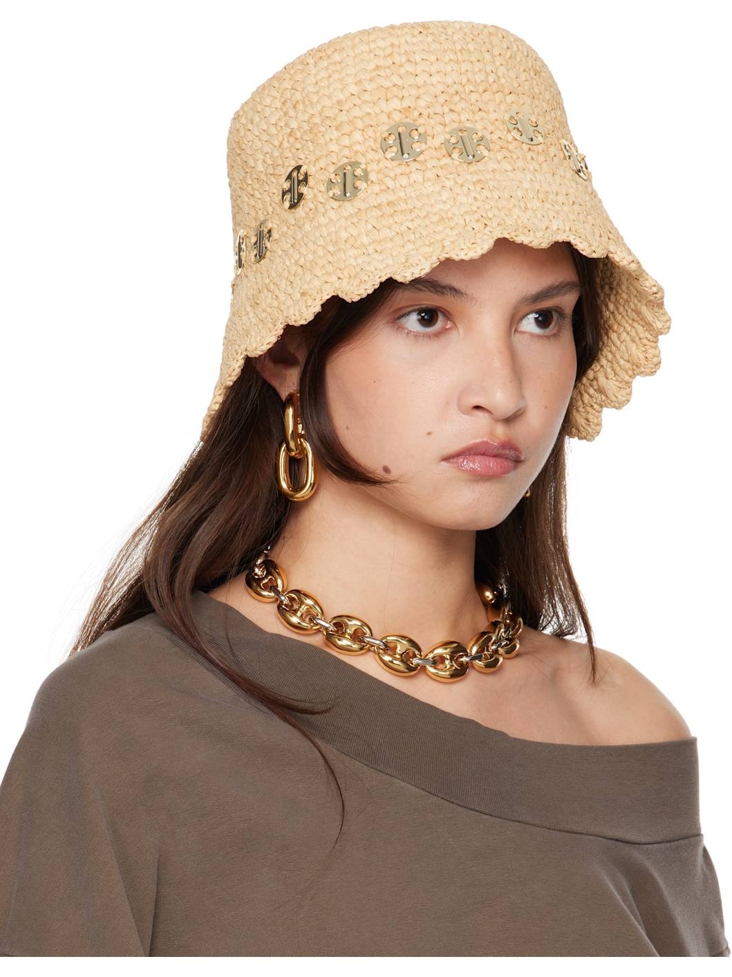 Beige Natural Raphia Beach Hat - 2