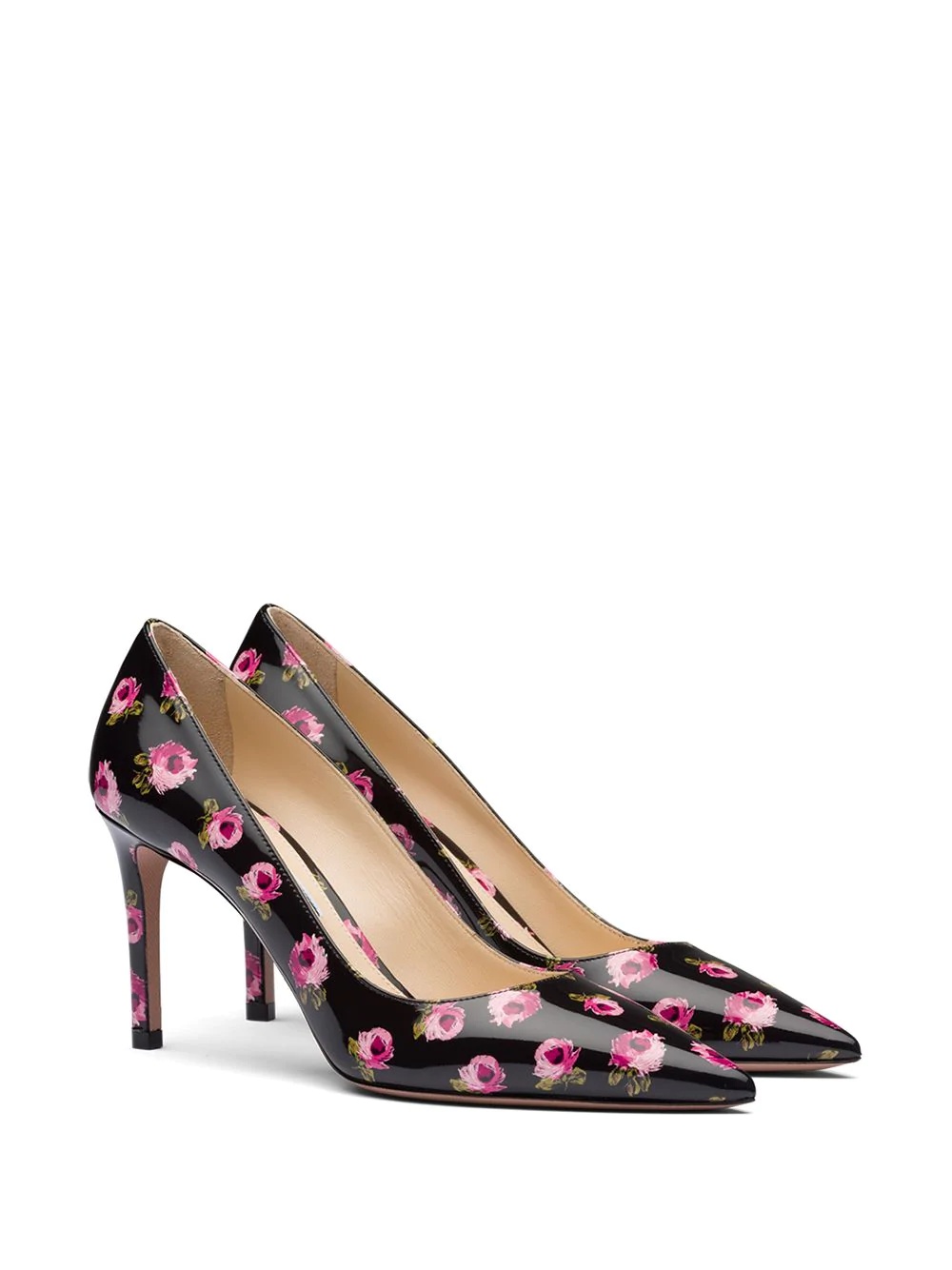 rose print 85mm pumps - 2