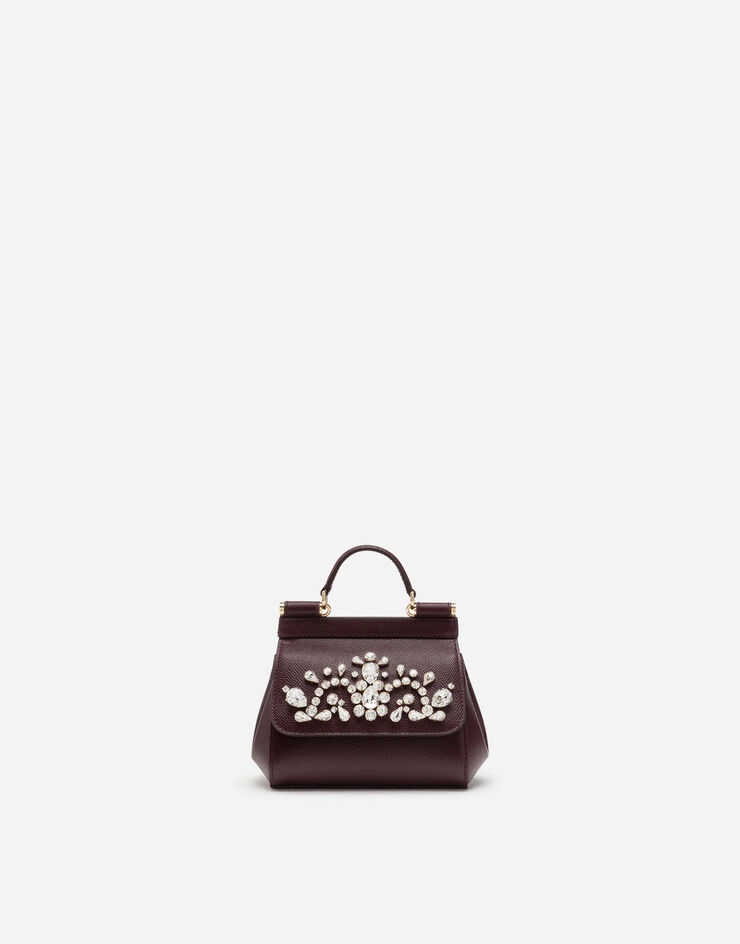 Dauphine calfskin Sicily mini bag with rhinestone embellishement - 1