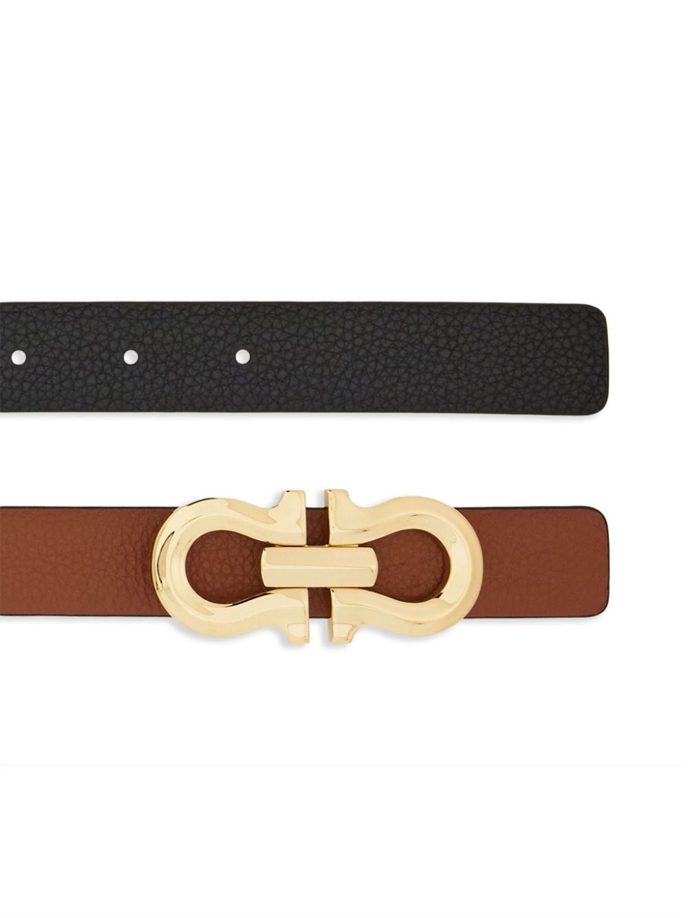 reversible Gancini leather belt - 2