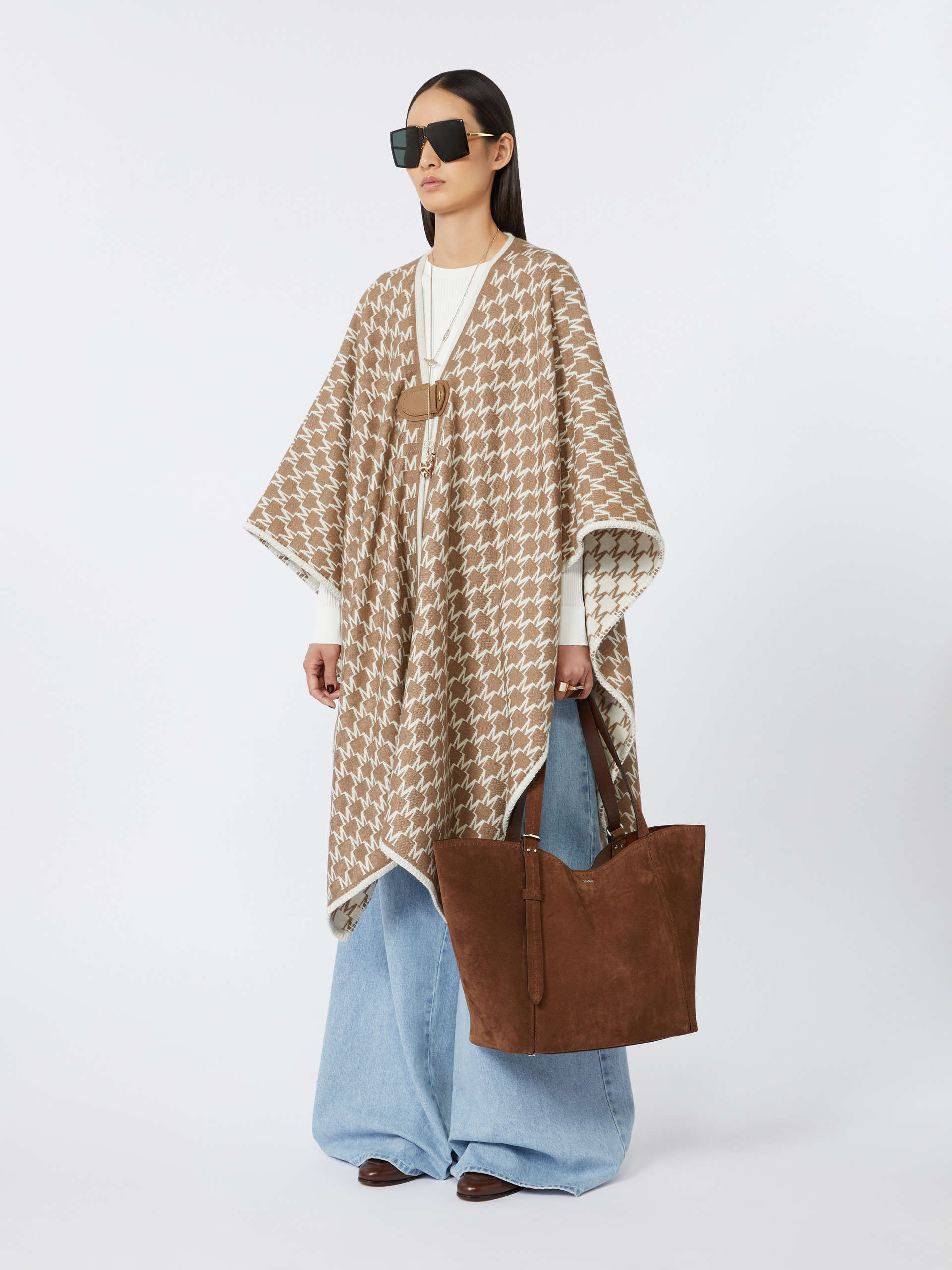 EDITTI Jacquard wool and cotton cloak - 5
