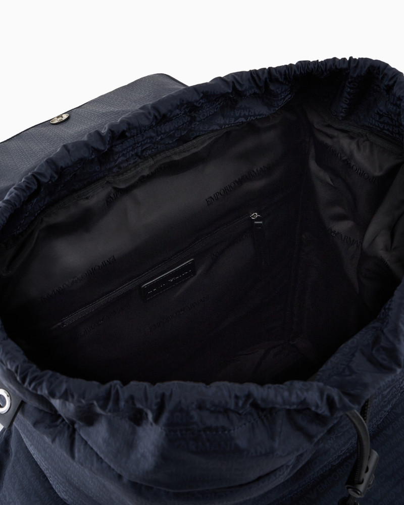 NYLON BACKPACK WITH ALL-OVER, JACQUARD LOGO LETTERING 4