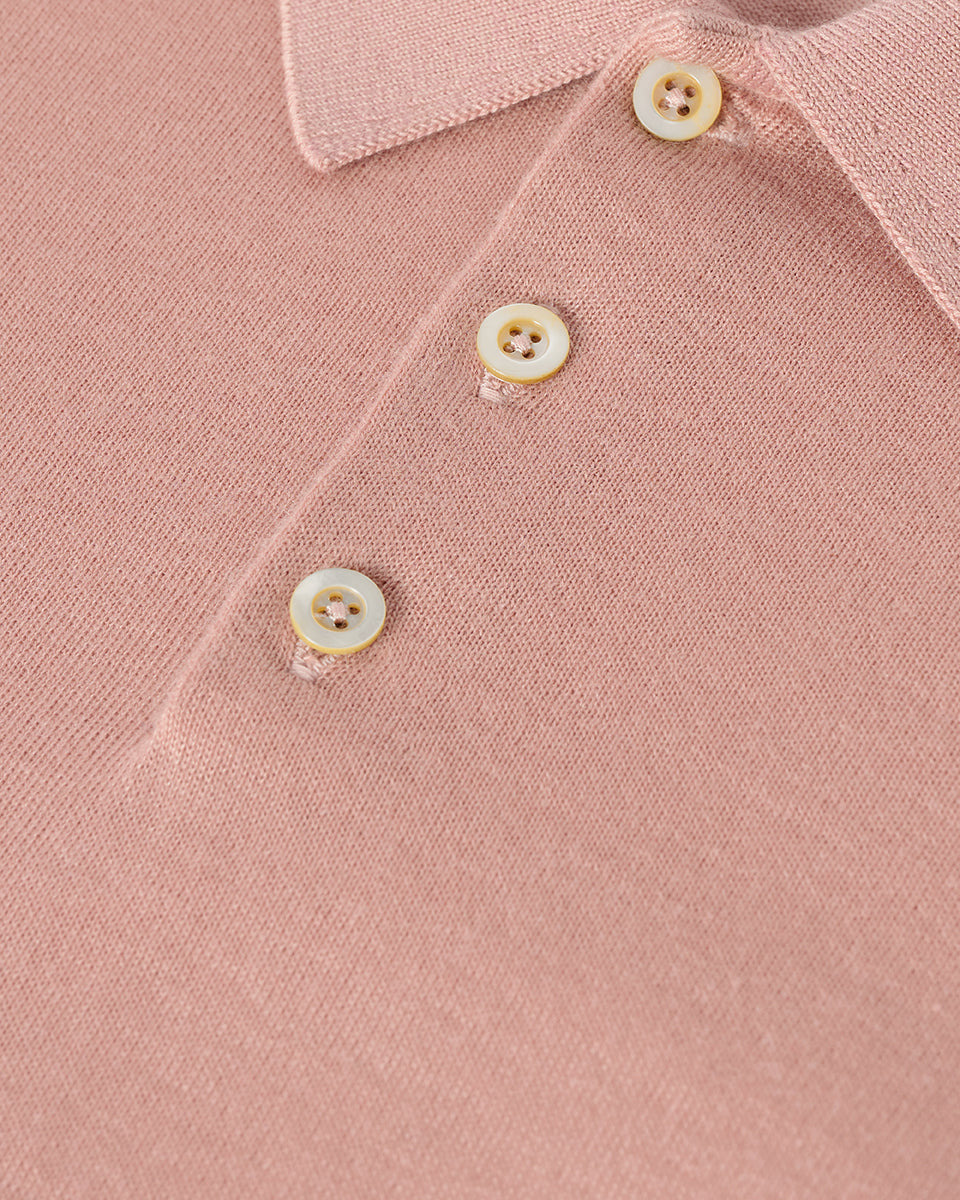 Pink Cashmere Polo Shirt - 6