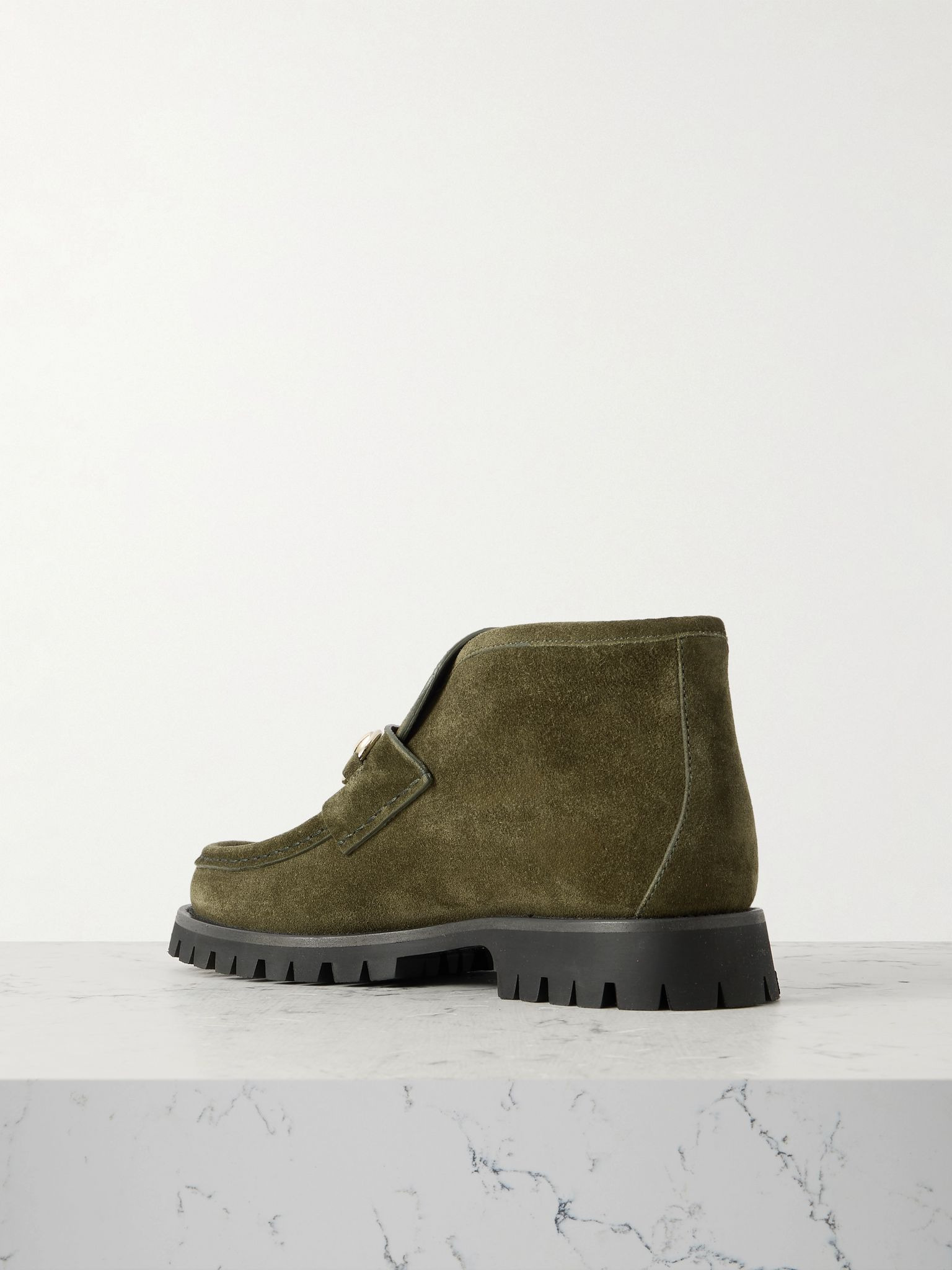 Sylke horsebit-detailed suede ankle boots Green - 3