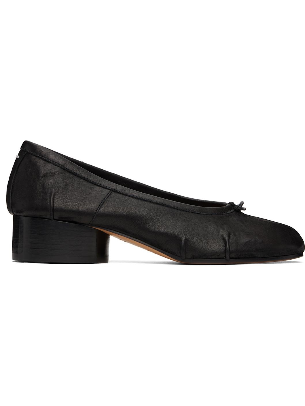Black Tabi New Ballerina Heels - 1