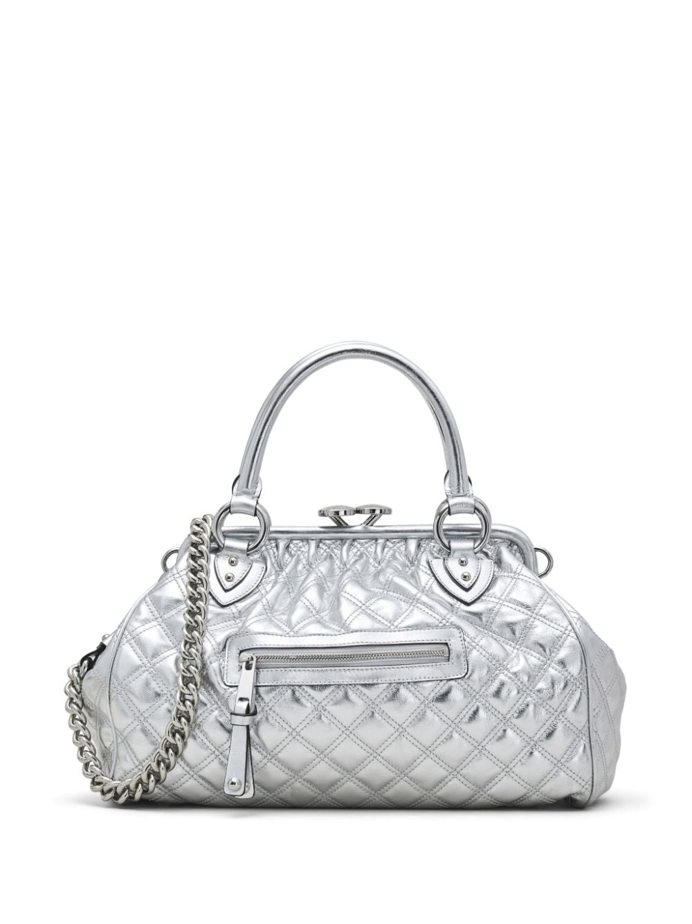 Re-Edition Quilted Metallic Leather Stam bag - 1