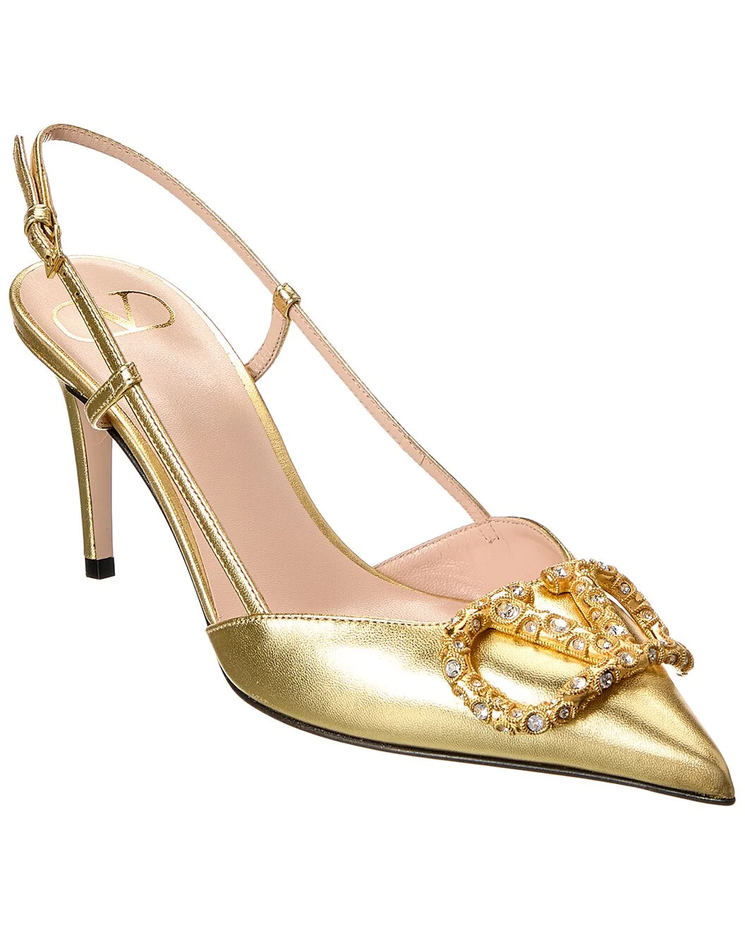 Valentino VLogo Signature 80 Leather Slingback Pump - 1