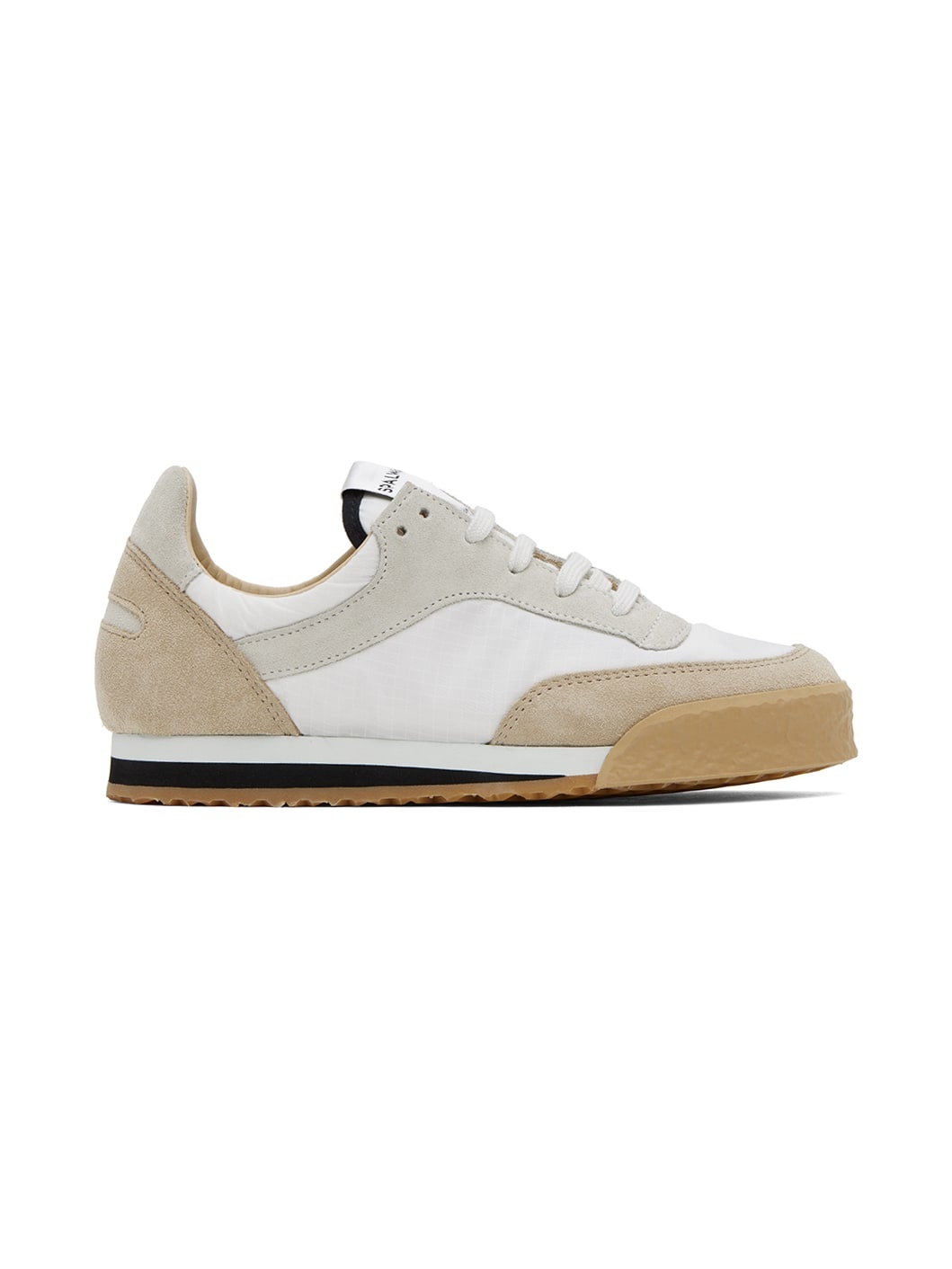 White & Beige Pitch Low Sneakers - 1