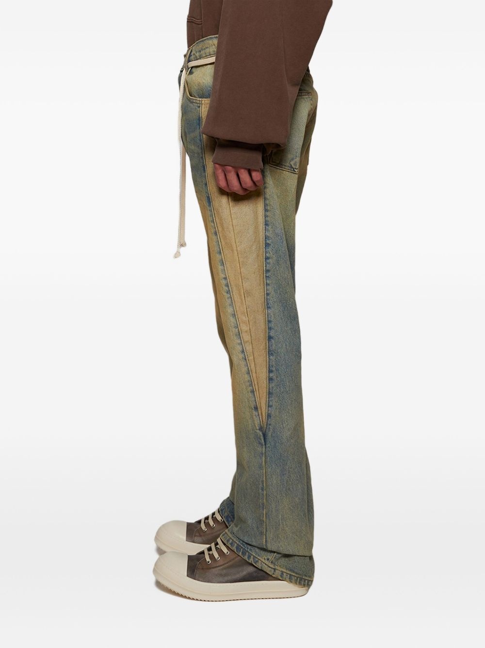 distressed drawstring jeans - 4