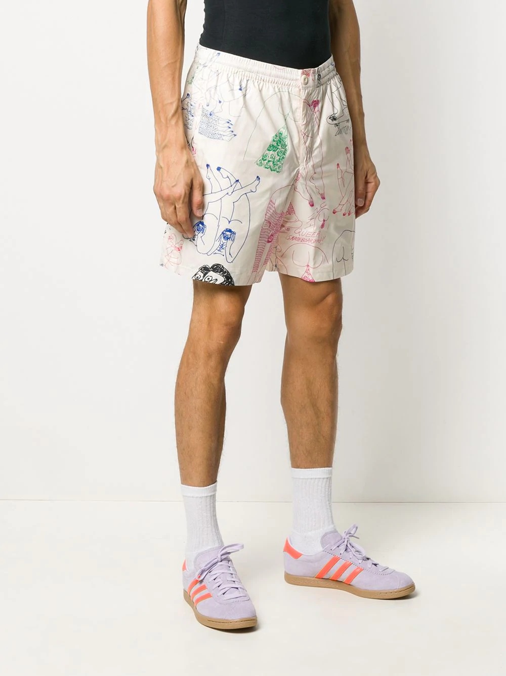 x Unity graphic-print track shorts - 3