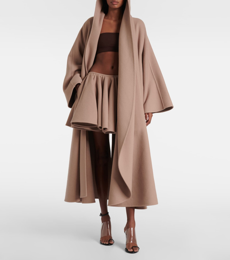 Alaïa Hooded wool and cashmere cape outlook