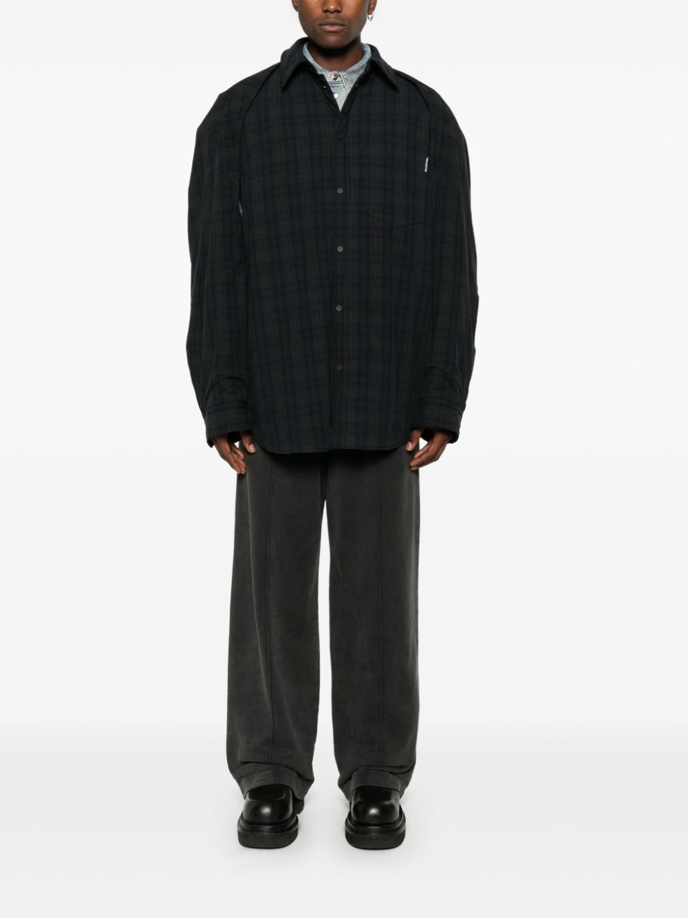 checked-pattern long-sleeve shirt - 7