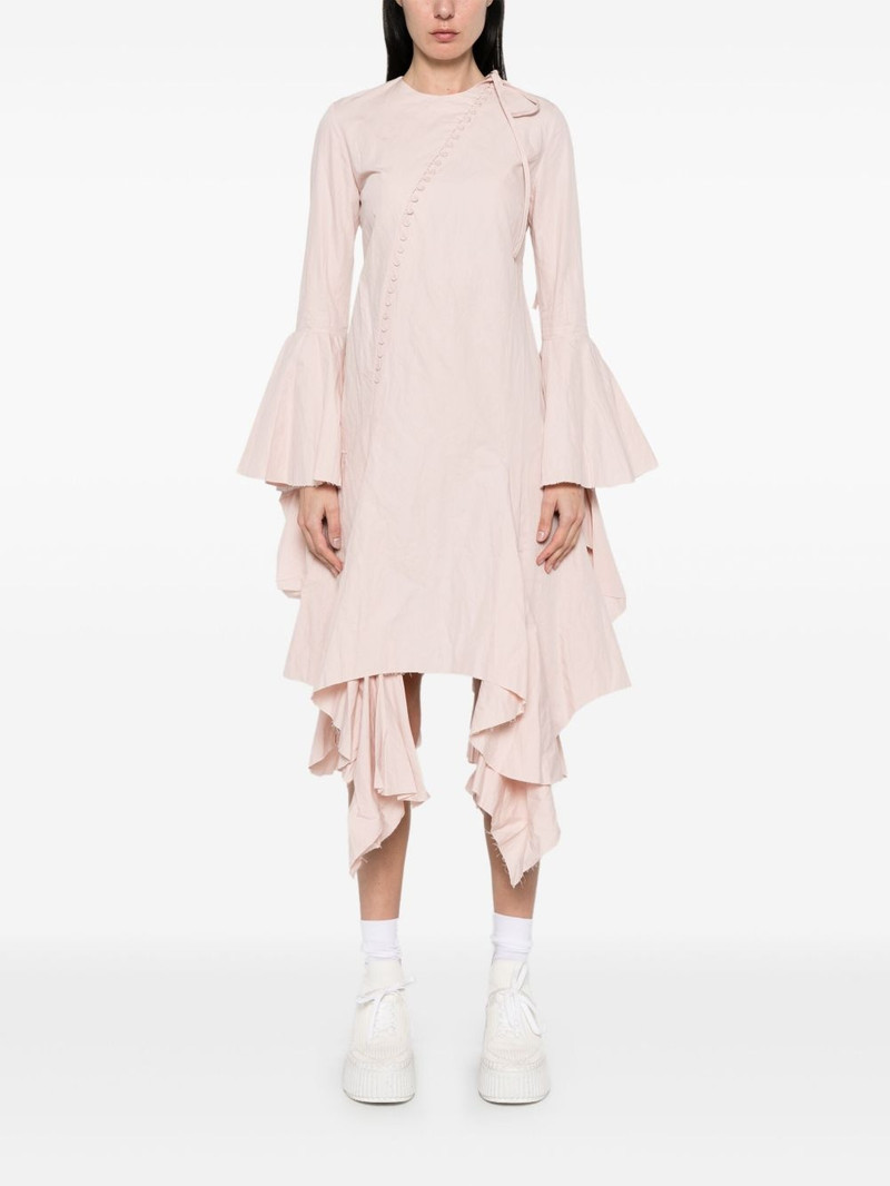MARQUES’ALMEIDA asymmetric frilled-sleeves midi dress outlook