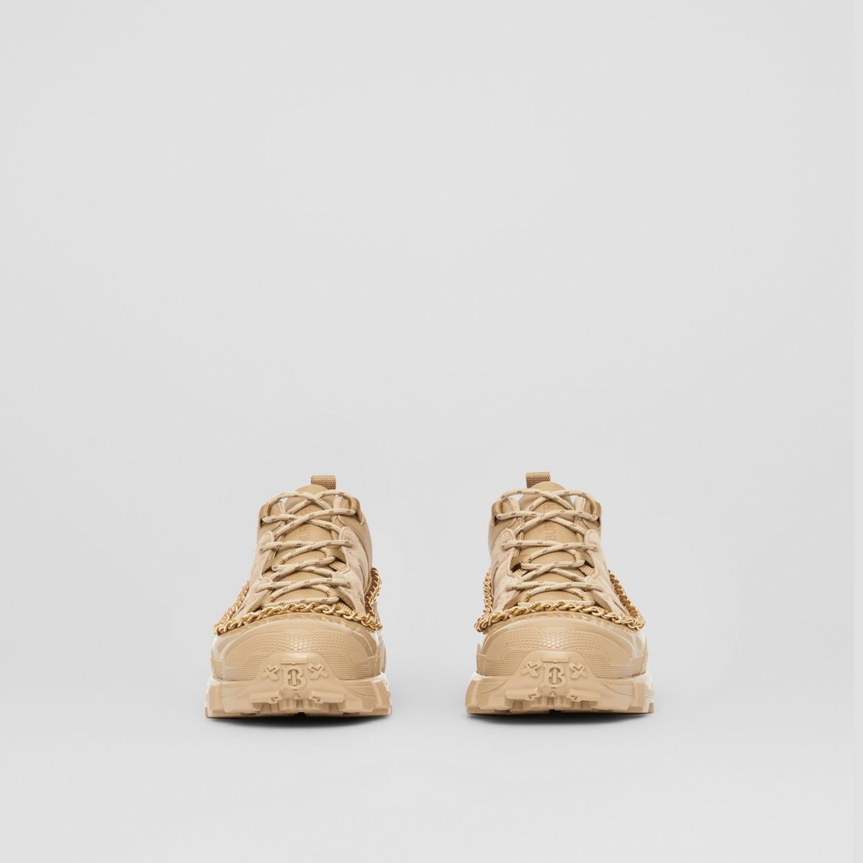 Chain Detail Suede and Leather Arthur Sneakers - 5