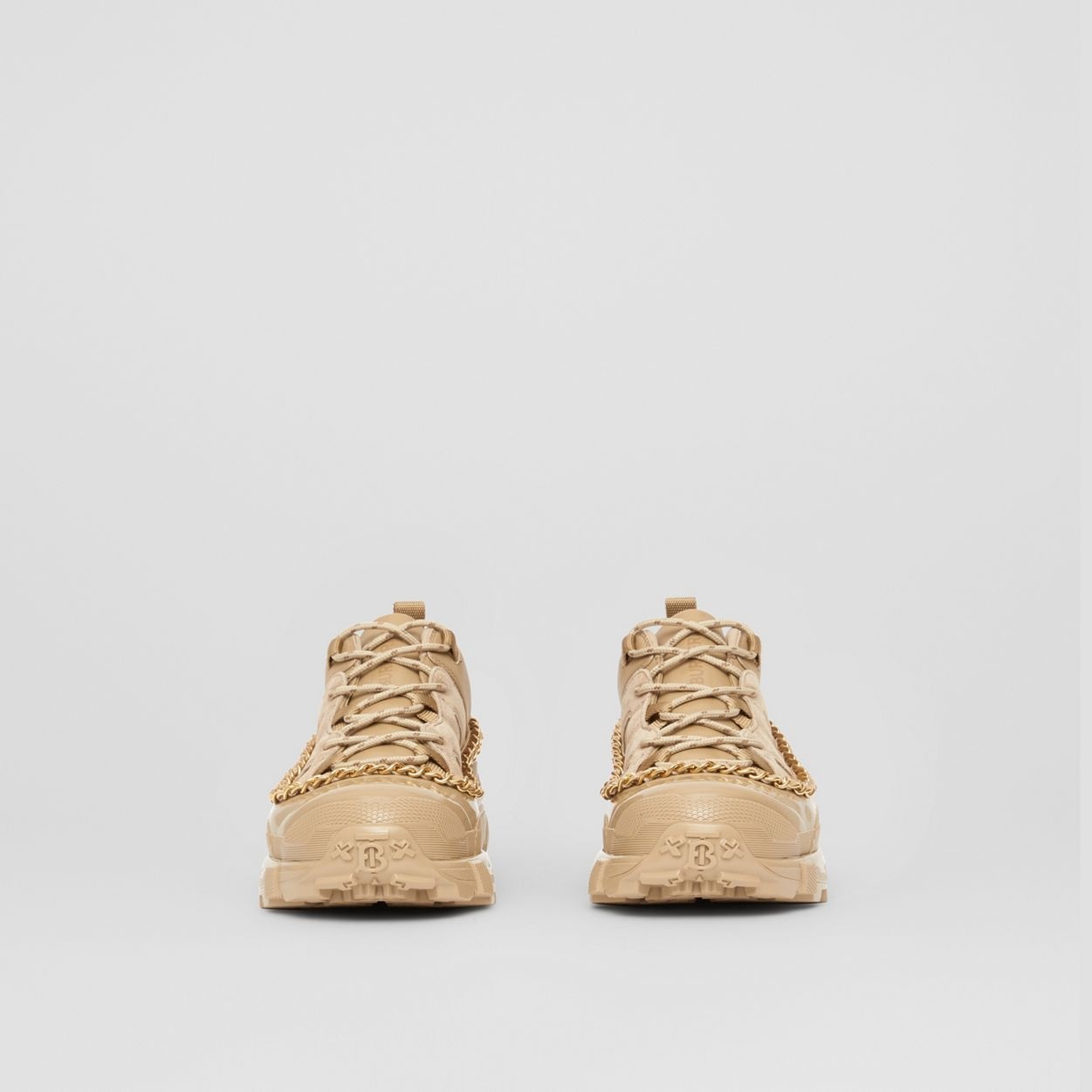 Chain Detail Suede and Leather Arthur Sneakers - 5