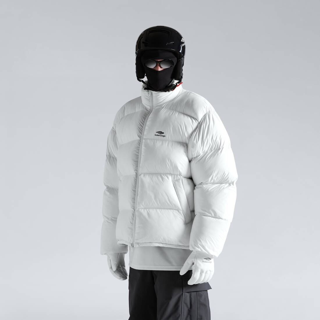 Men's Skiwear - 3b Sports Icon Ski Puffer in White - 5