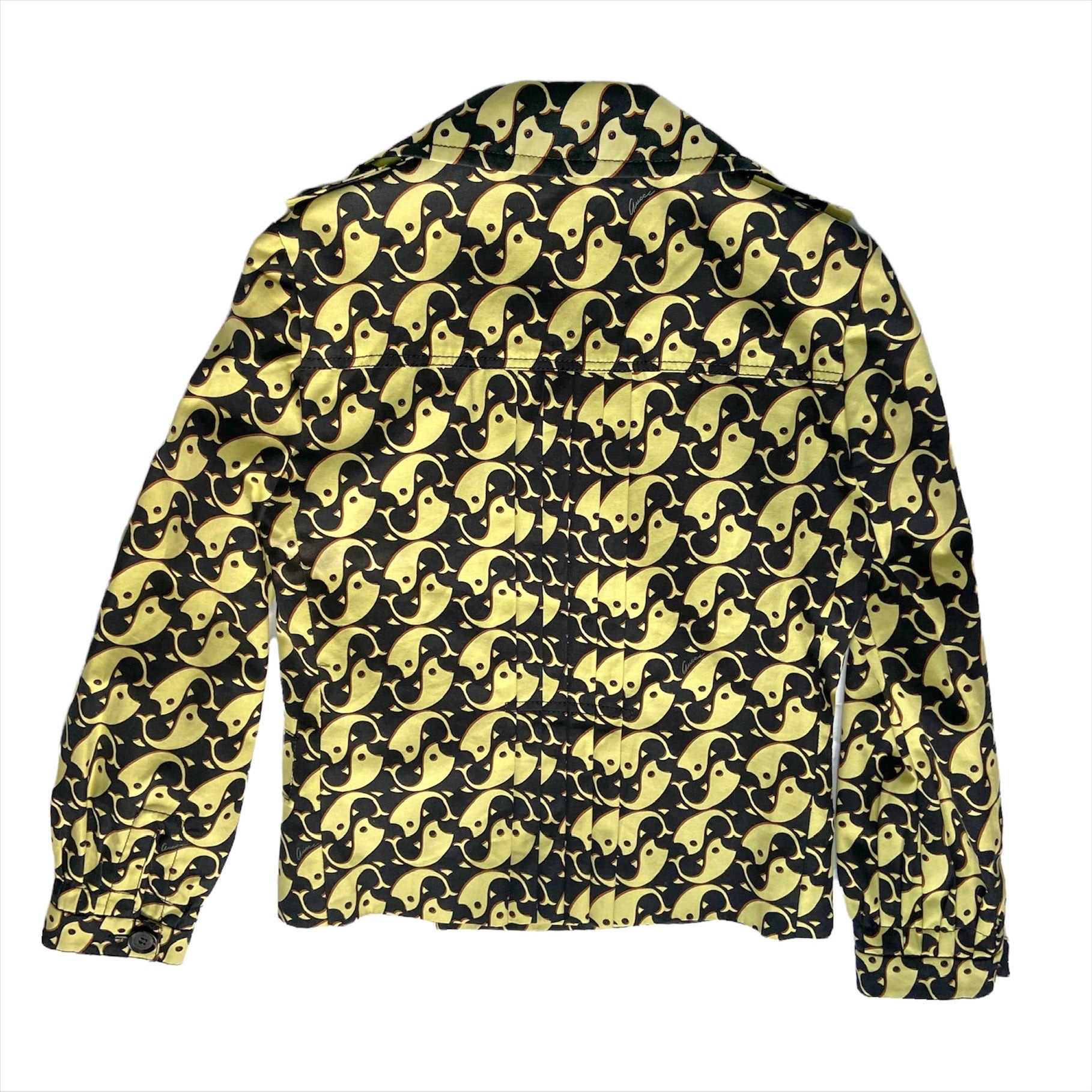 Gucci 2006 fish monogram cropped double-breasted military coat jacket 40 - 10