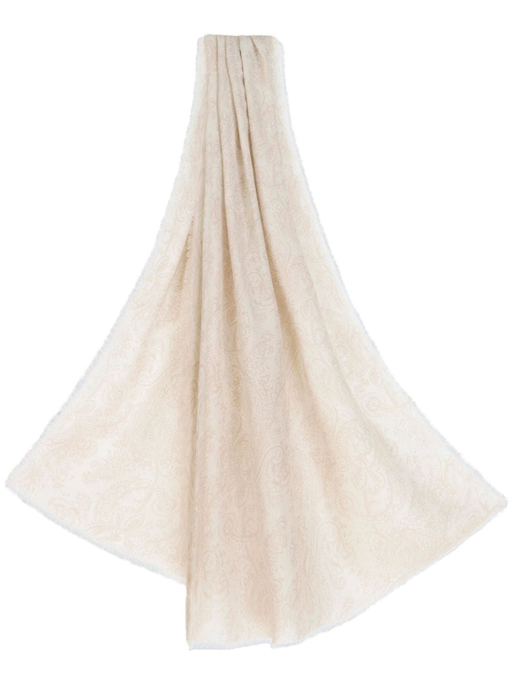 paisley-motif wool-blend scarf - 1