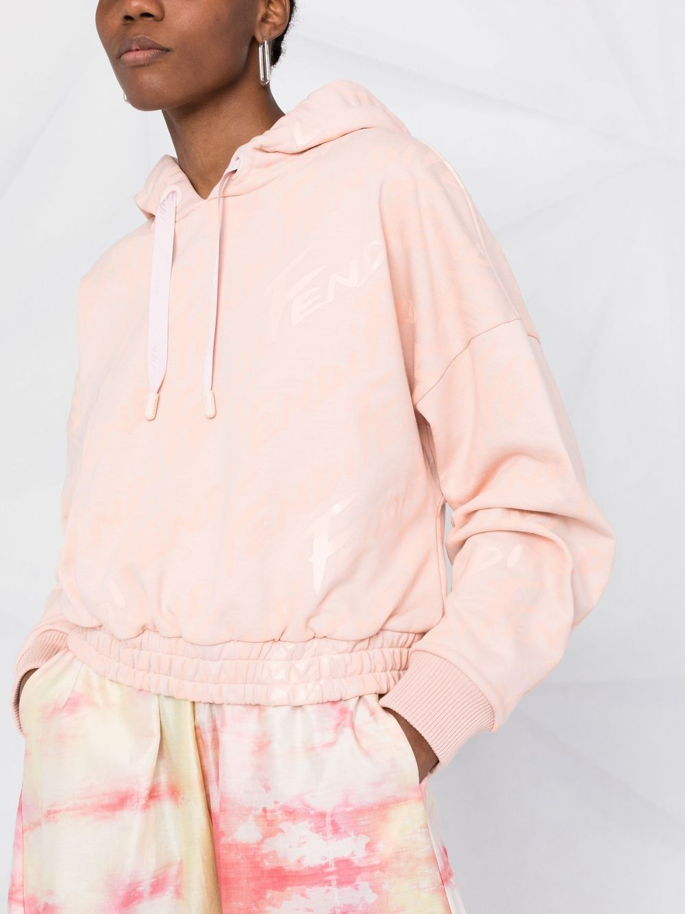 elasticated cotton hoodie - 3