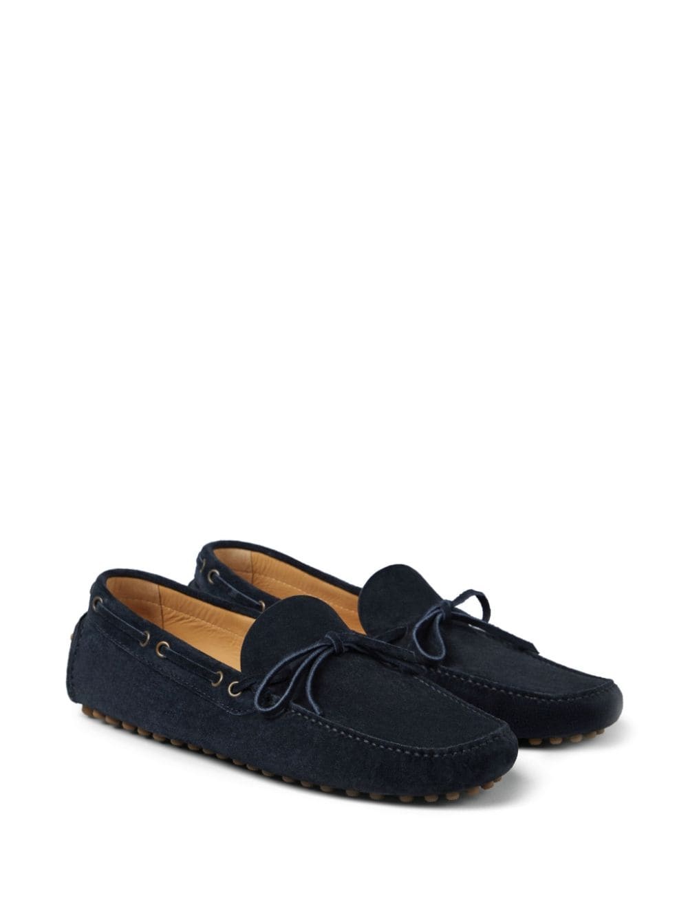 lace-detailed suede loafers - 2
