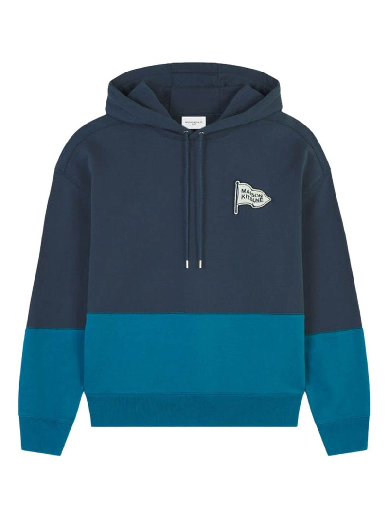 colourblock-design logo-patch hoodie 1