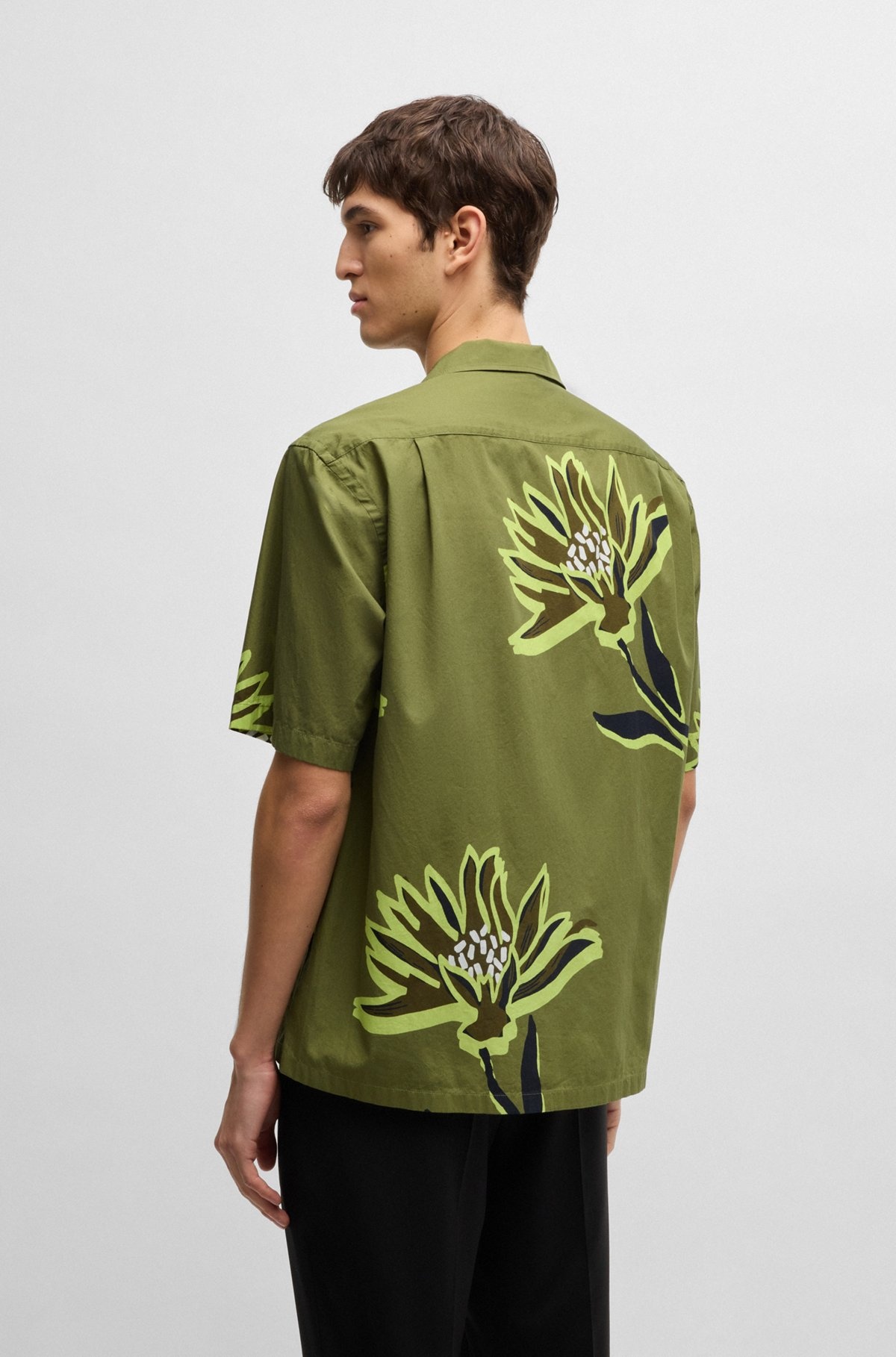 RELAXED-FIT SHIRT IN ITALIAN-MADE FLORAL-PRINT COTTON - 5